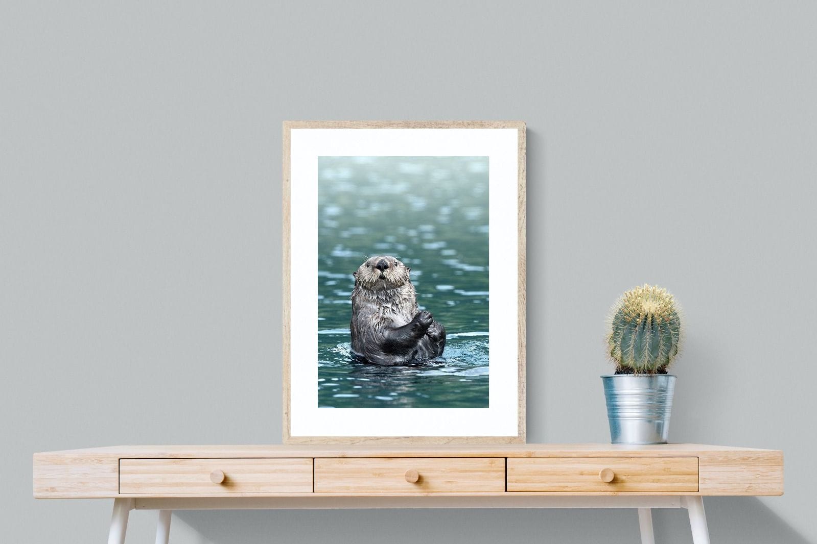 Otter-Wall_Art-60 x 80cm-Framed Print-Wood-Pixalot