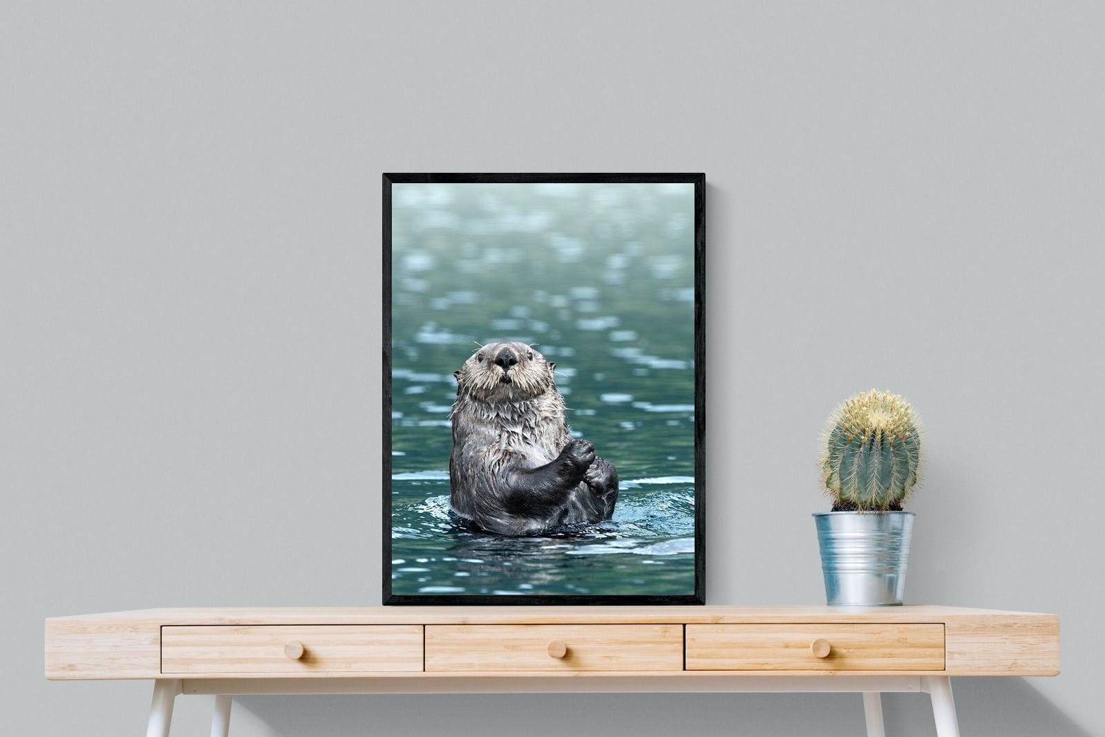Otter-Wall_Art-60 x 80cm-Mounted Canvas-Black-Pixalot