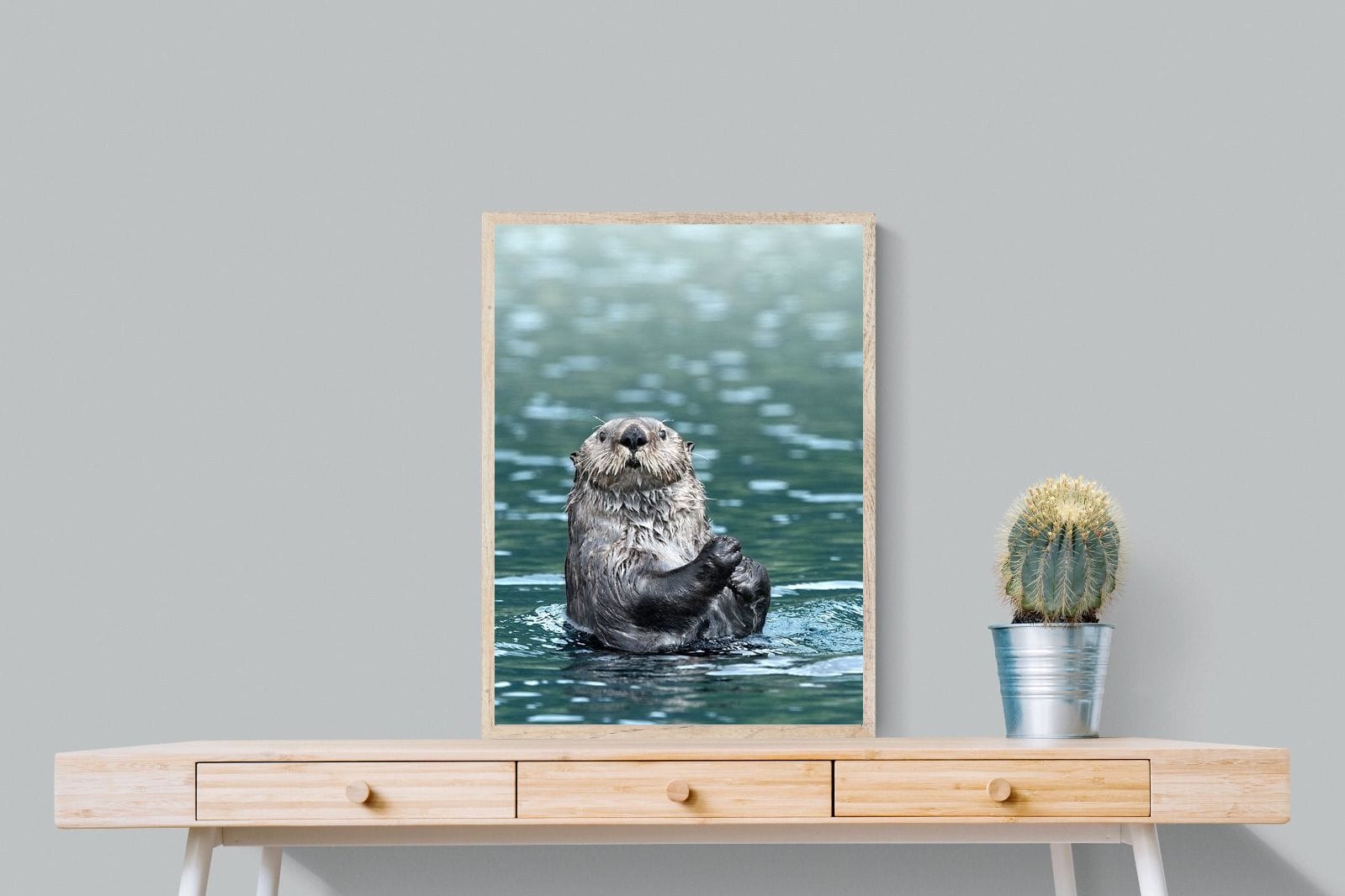 Otter-Wall_Art-60 x 80cm-Mounted Canvas-Wood-Pixalot