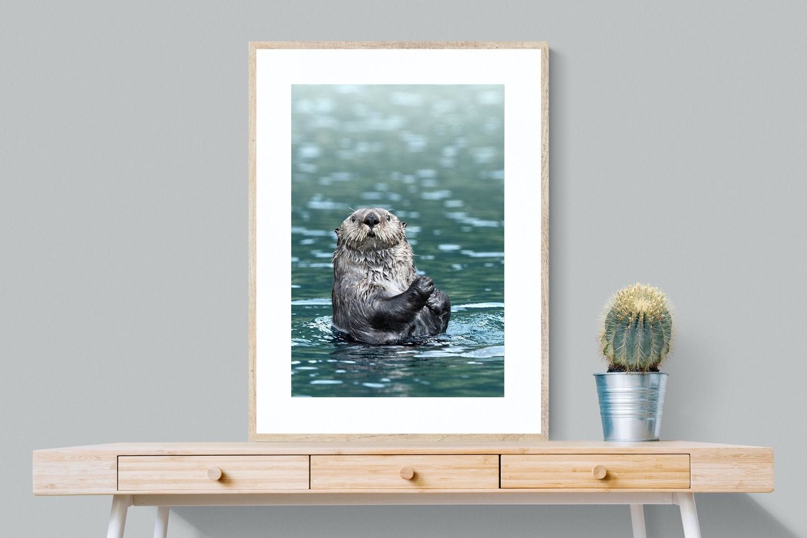 Otter-Wall_Art-75 x 100cm-Framed Print-Wood-Pixalot