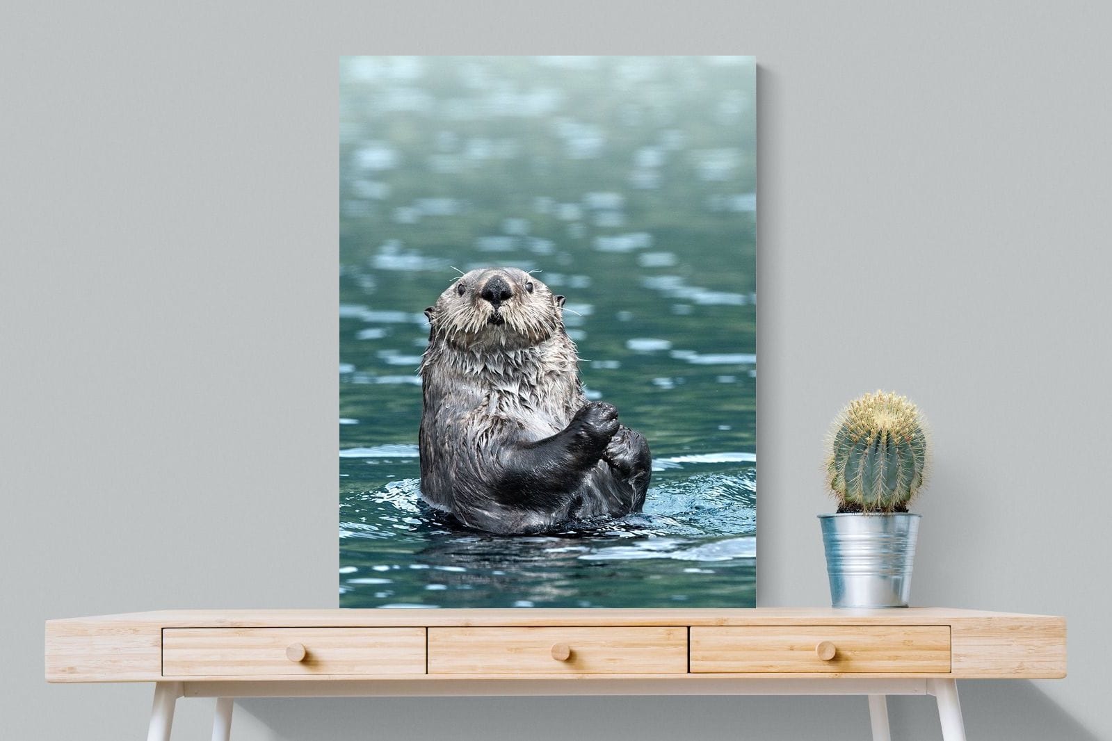 Otter-Wall_Art-75 x 100cm-Mounted Canvas-No Frame-Pixalot