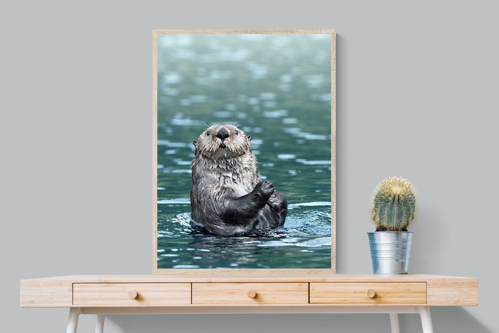 Otter-Wall_Art-75 x 100cm-Mounted Canvas-Wood-Pixalot