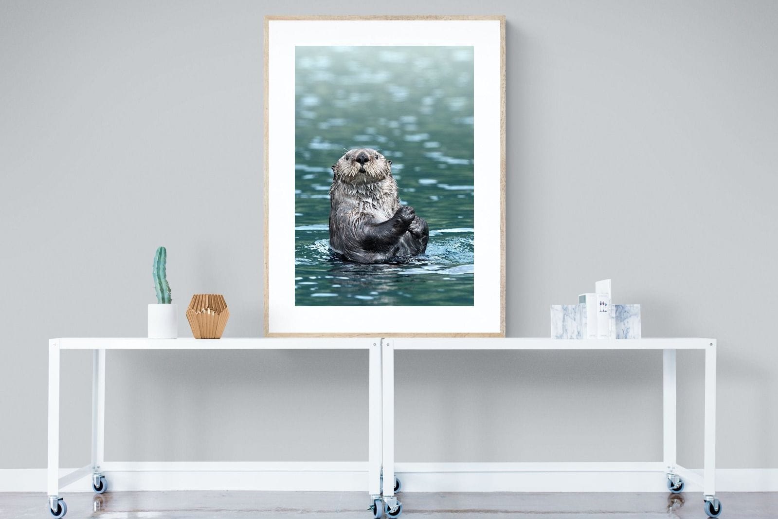 Otter-Wall_Art-90 x 120cm-Framed Print-Wood-Pixalot