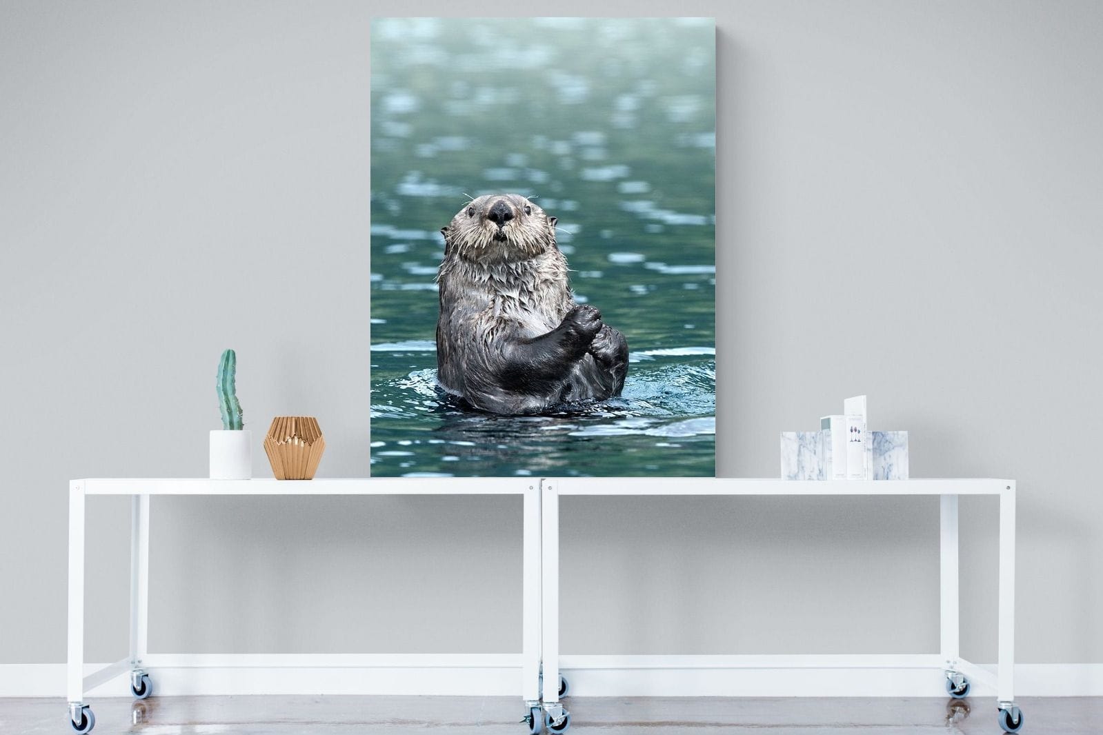 Otter-Wall_Art-90 x 120cm-Mounted Canvas-No Frame-Pixalot