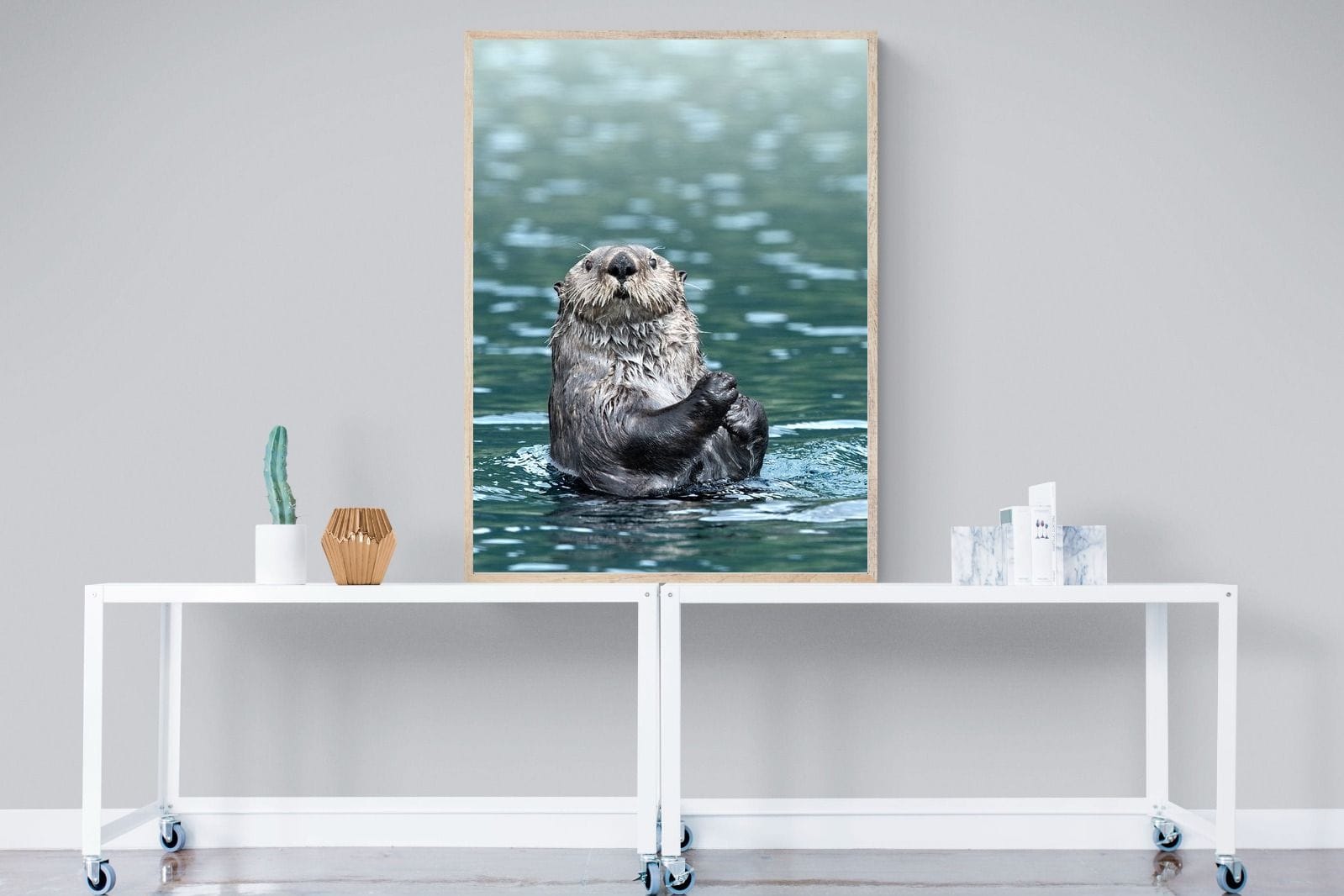 Otter-Wall_Art-90 x 120cm-Mounted Canvas-Wood-Pixalot