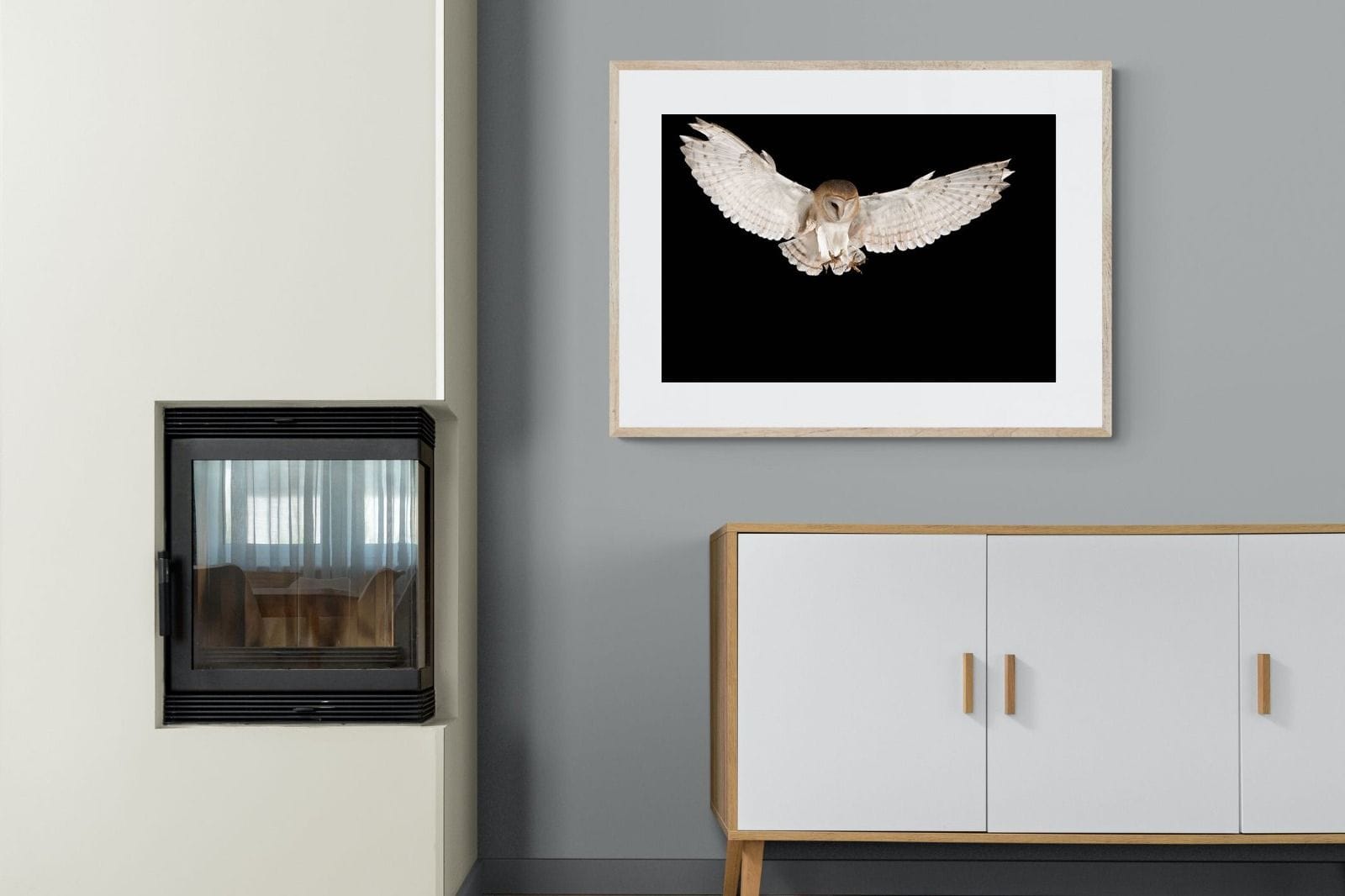 Owl Attack-Wall_Art-100 x 75cm-Framed Print-Wood-Pixalot