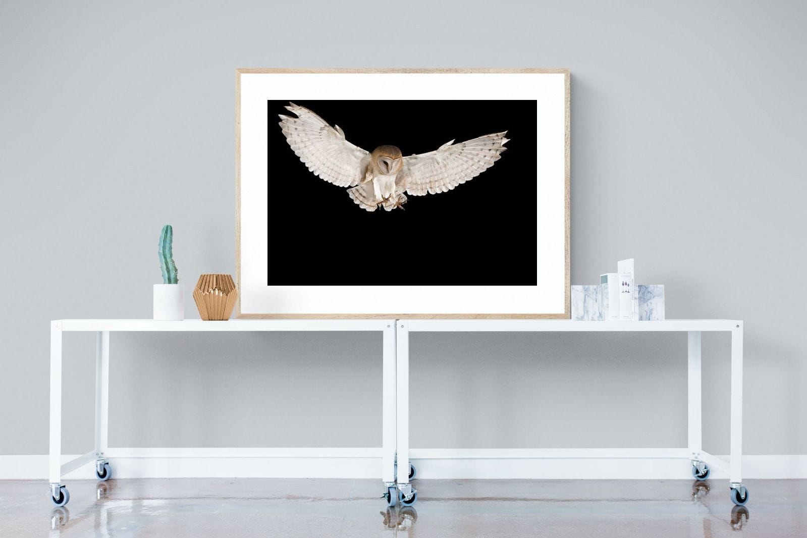 Owl Attack-Wall_Art-120 x 90cm-Framed Print-Wood-Pixalot