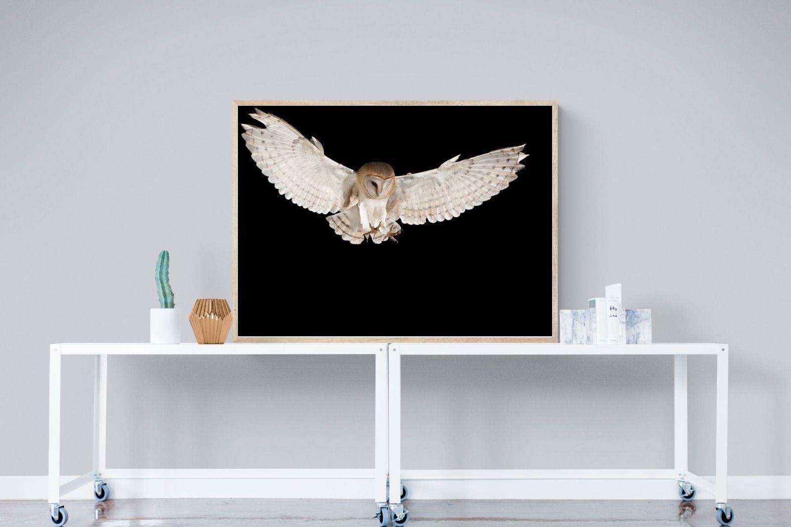 Owl Attack-Wall_Art-120 x 90cm-Mounted Canvas-Wood-Pixalot
