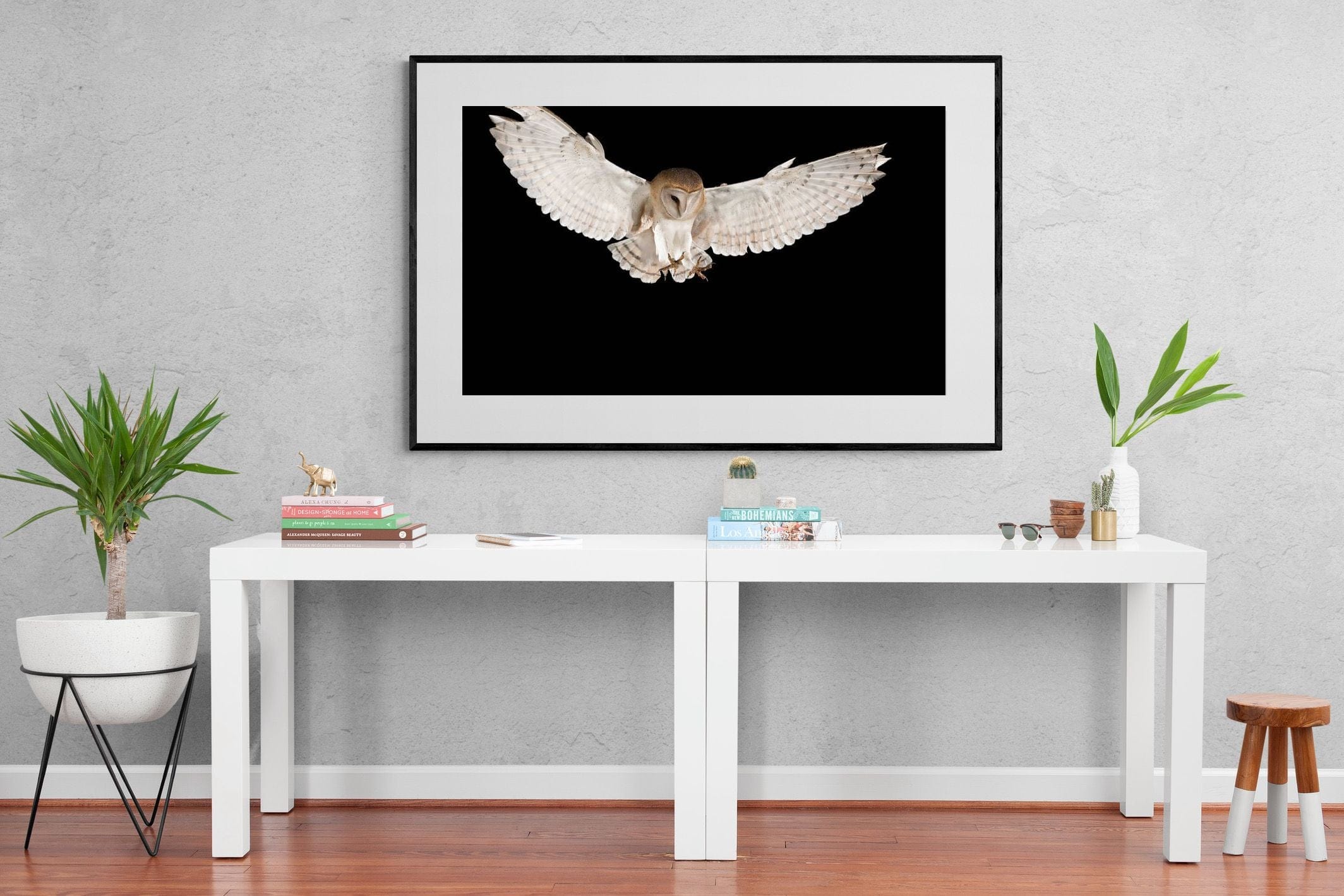 Owl Attack-Wall_Art-150 x 100cm-Framed Print-Black-Pixalot