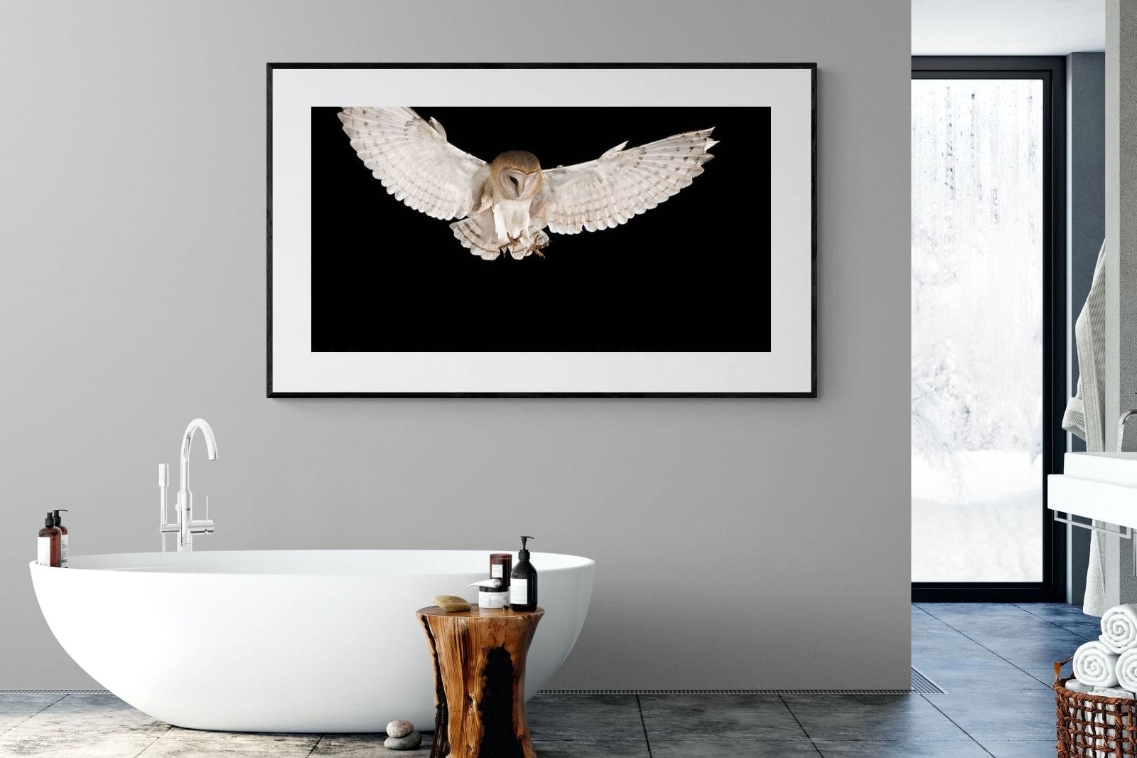 Owl Attack-Wall_Art-180 x 110cm-Framed Print-Black-Pixalot