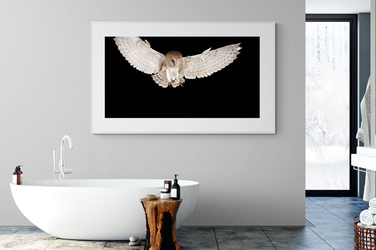 Owl Attack-Wall_Art-180 x 110cm-Framed Print-White-Pixalot