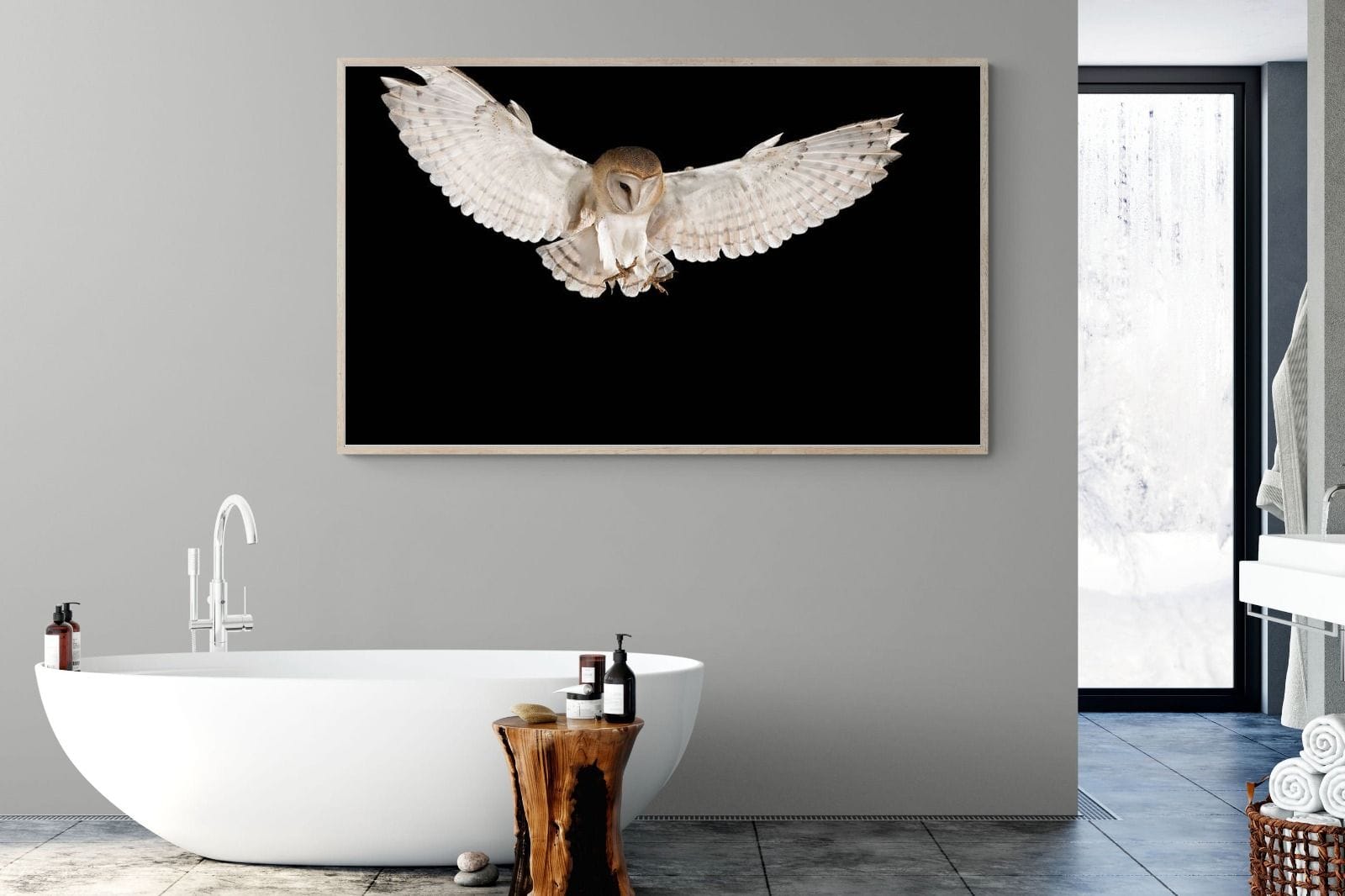 Owl Attack-Wall_Art-180 x 110cm-Mounted Canvas-Wood-Pixalot