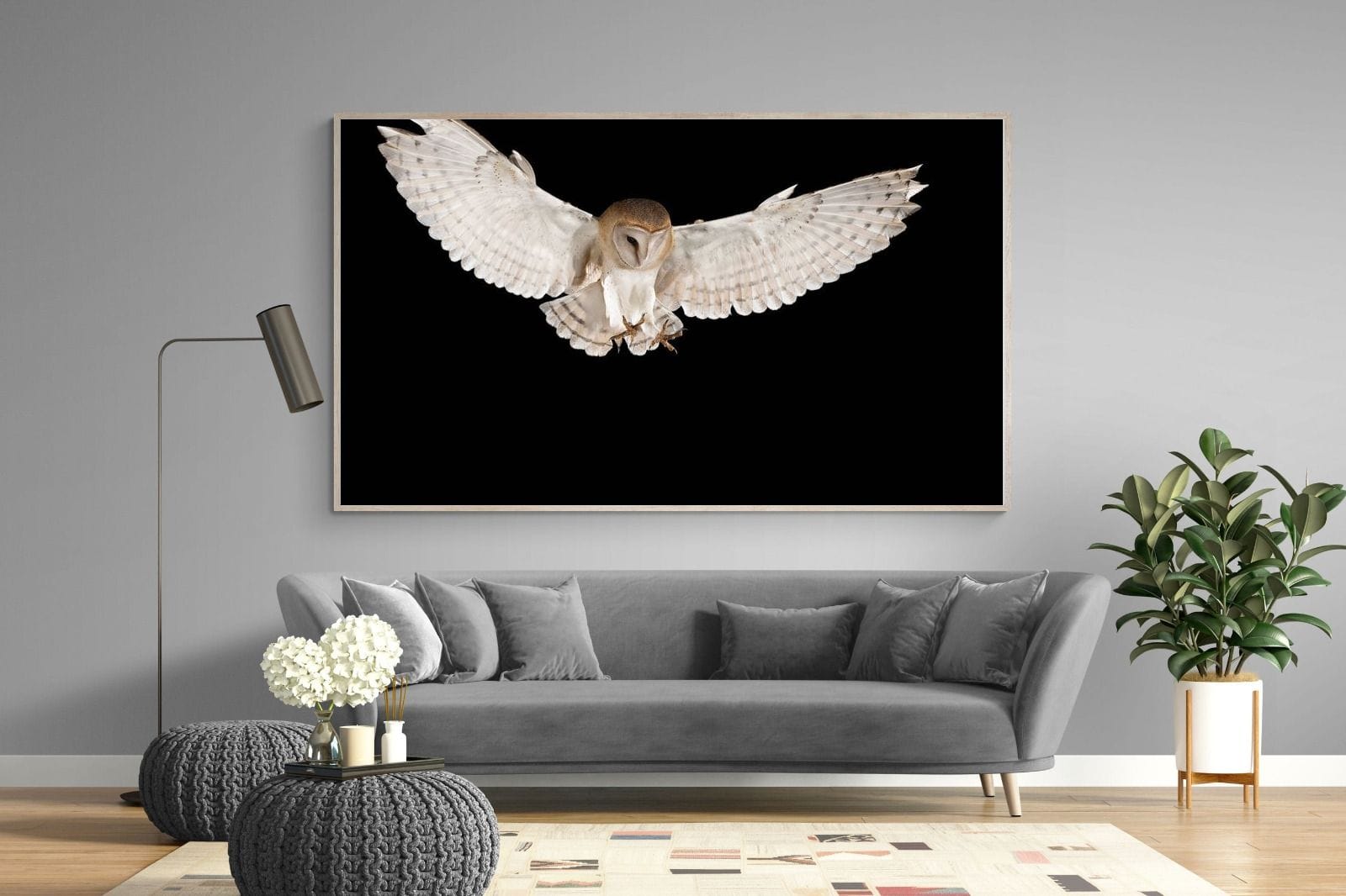 Owl Attack-Wall_Art-220 x 130cm-Mounted Canvas-Wood-Pixalot