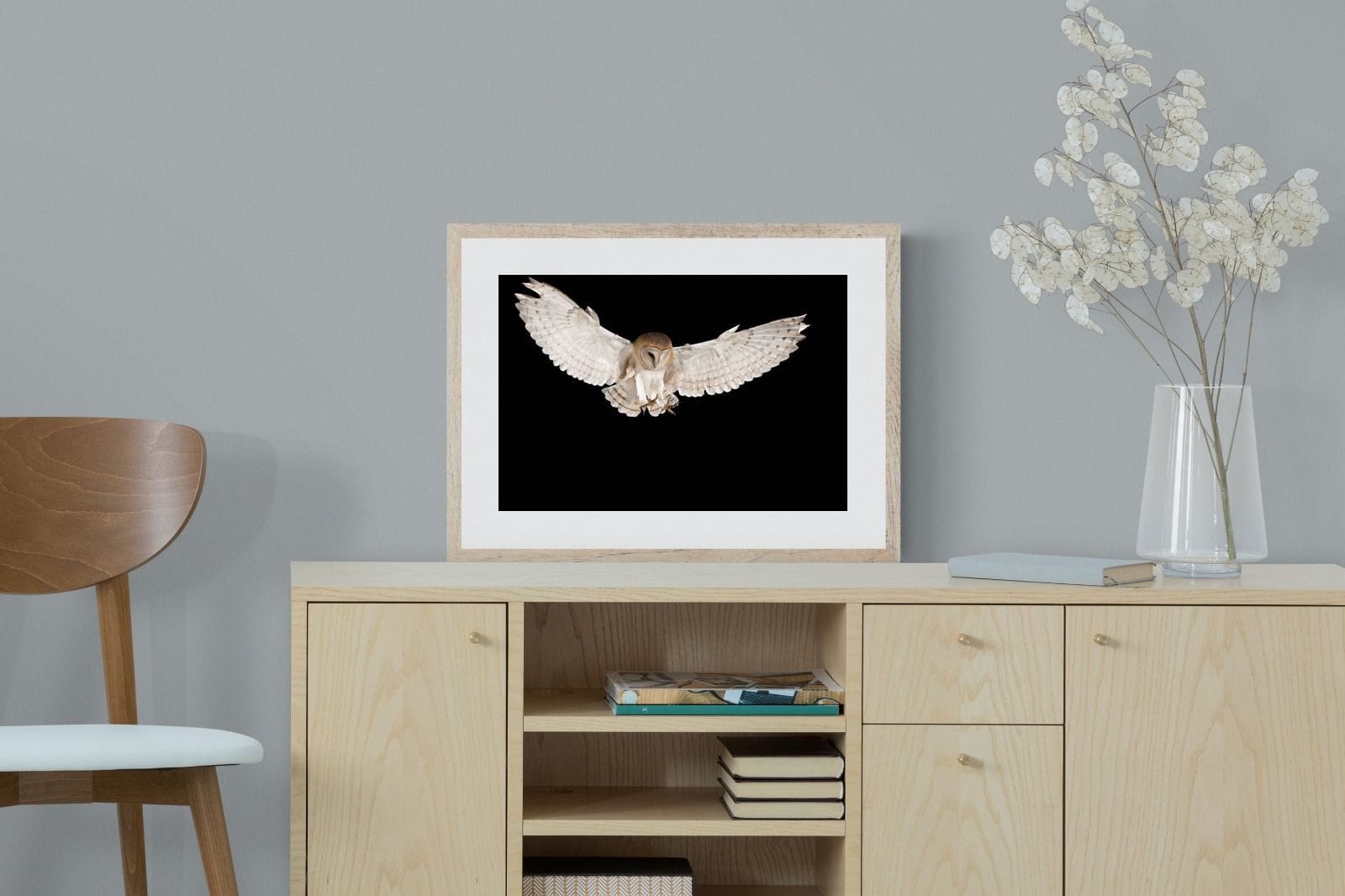 Owl Attack-Wall_Art-60 x 45cm-Framed Print-Wood-Pixalot