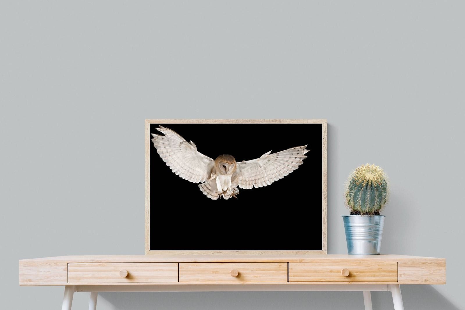Owl Attack-Wall_Art-80 x 60cm-Mounted Canvas-Wood-Pixalot