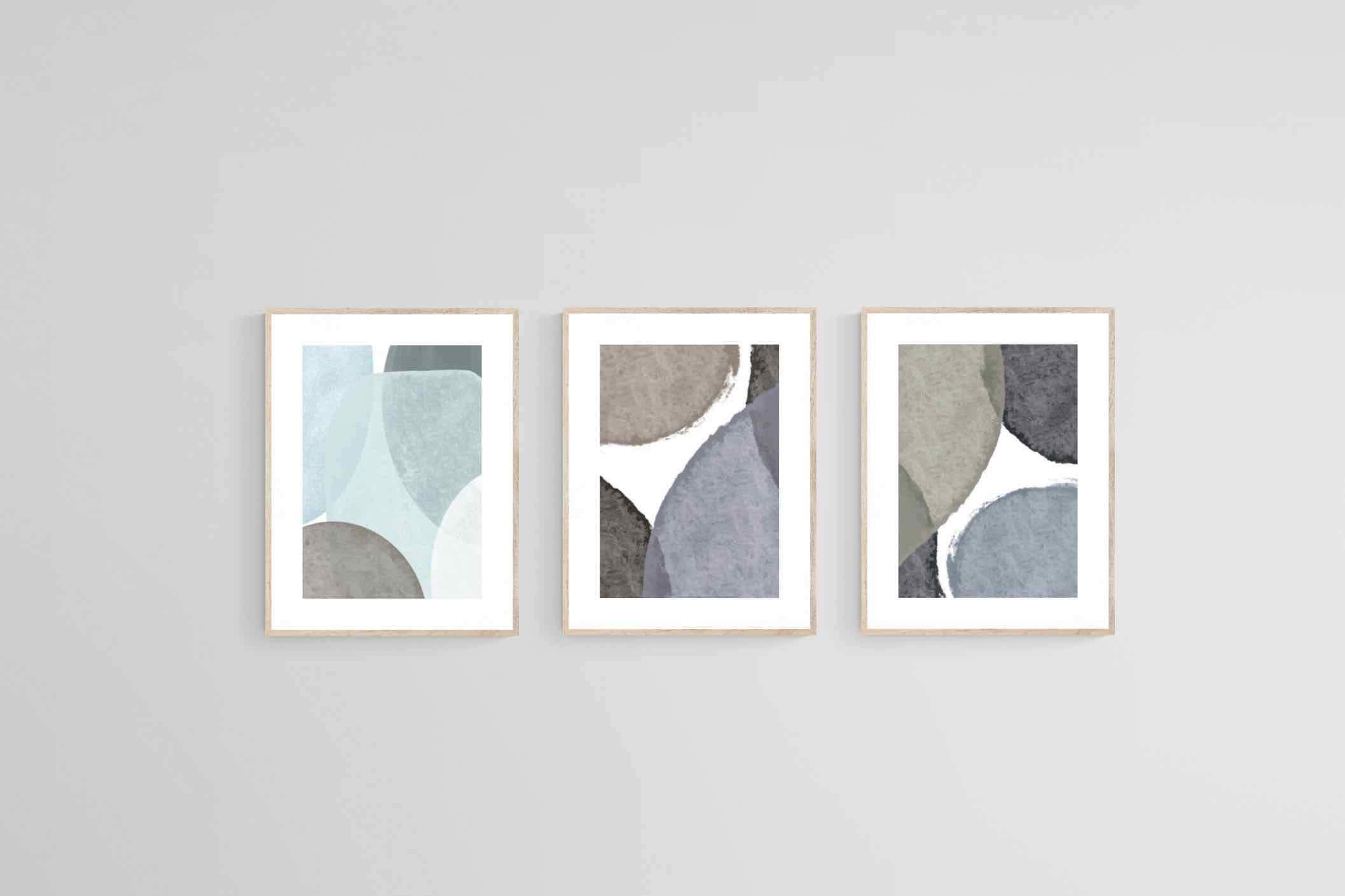 Paint Circles Set-Wall_Art-45 x 60cm (x3)-Framed Print-Wood-Pixalot