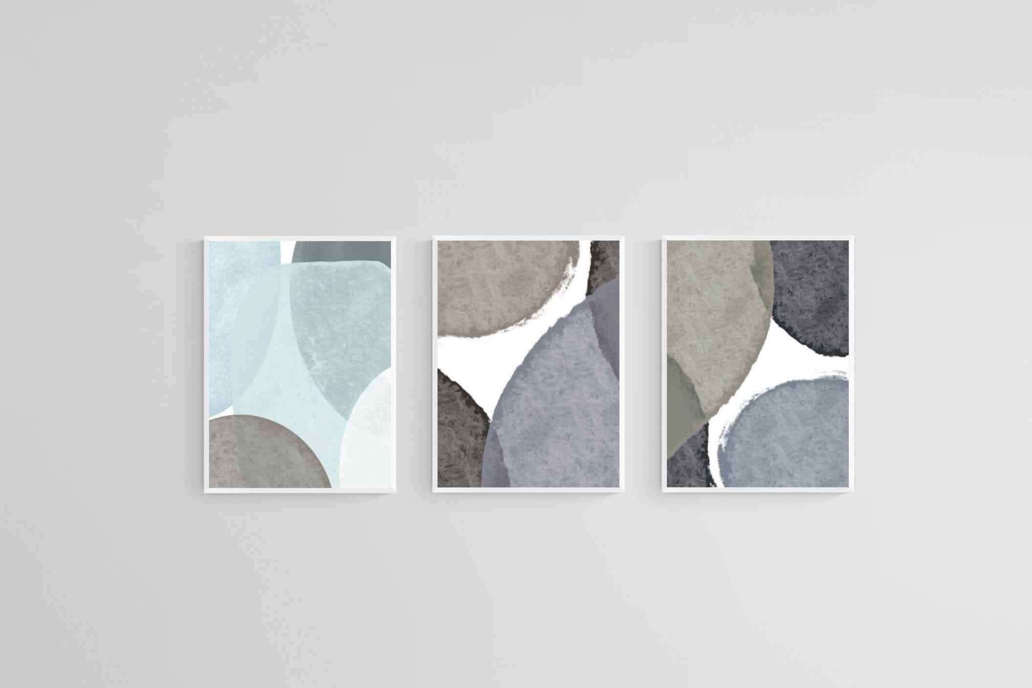 Paint Circles Set-Wall_Art-45 x 60cm (x3)-Mounted Canvas-White-Pixalot