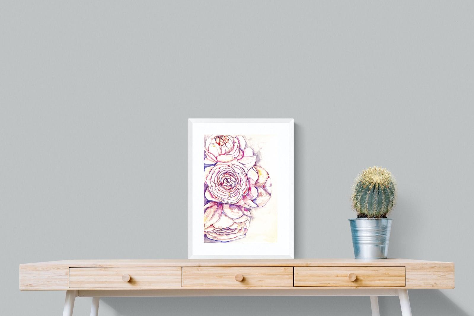 Painted Peonies-Wall_Art-45 x 60cm-Framed Print-White-Pixalot