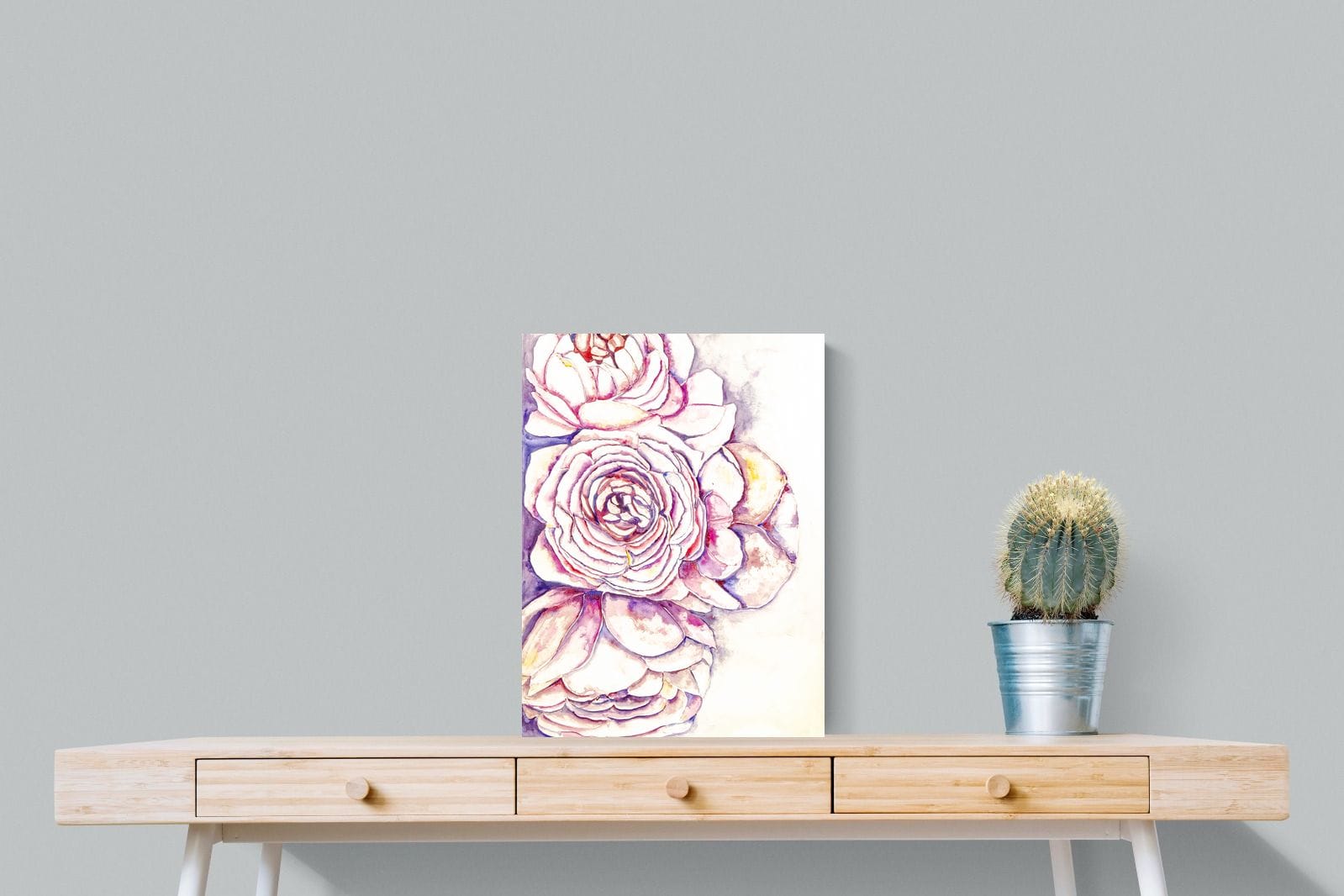 Painted Peonies-Wall_Art-45 x 60cm-Mounted Canvas-No Frame-Pixalot
