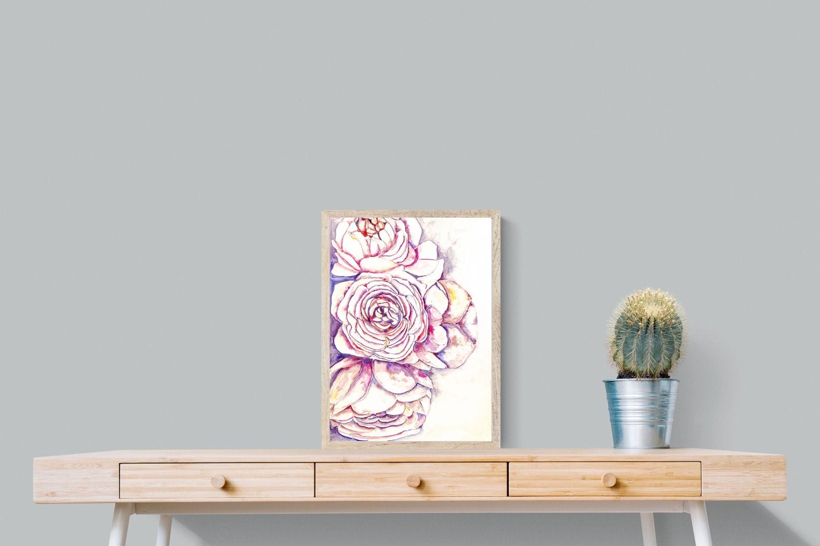 Painted Peonies-Wall_Art-45 x 60cm-Mounted Canvas-Wood-Pixalot