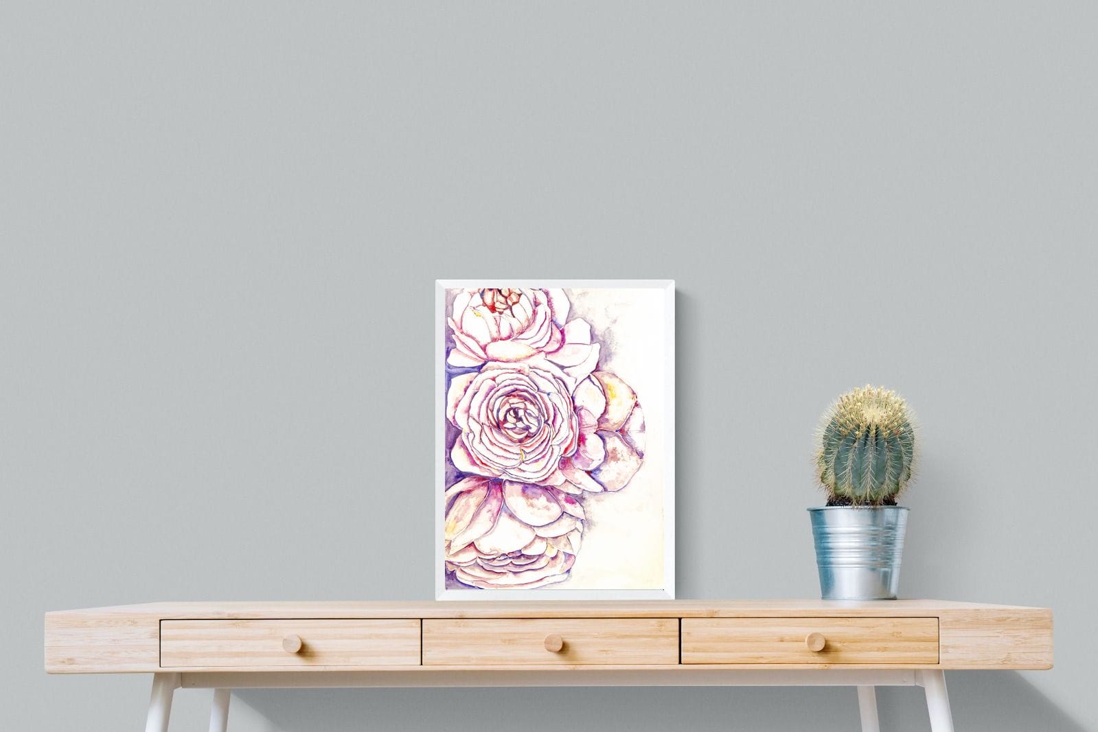 Painted Peonies-Wall_Art-45 x 60cm-Mounted Canvas-White-Pixalot