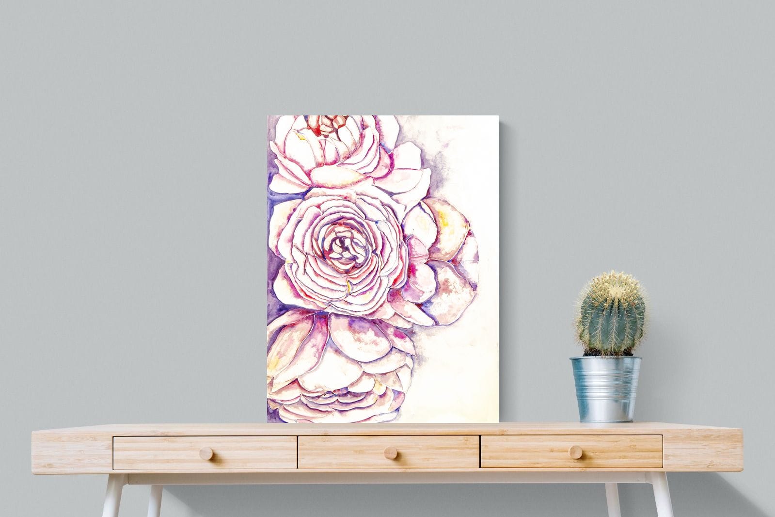 Painted Peonies-Wall_Art-60 x 80cm-Mounted Canvas-No Frame-Pixalot