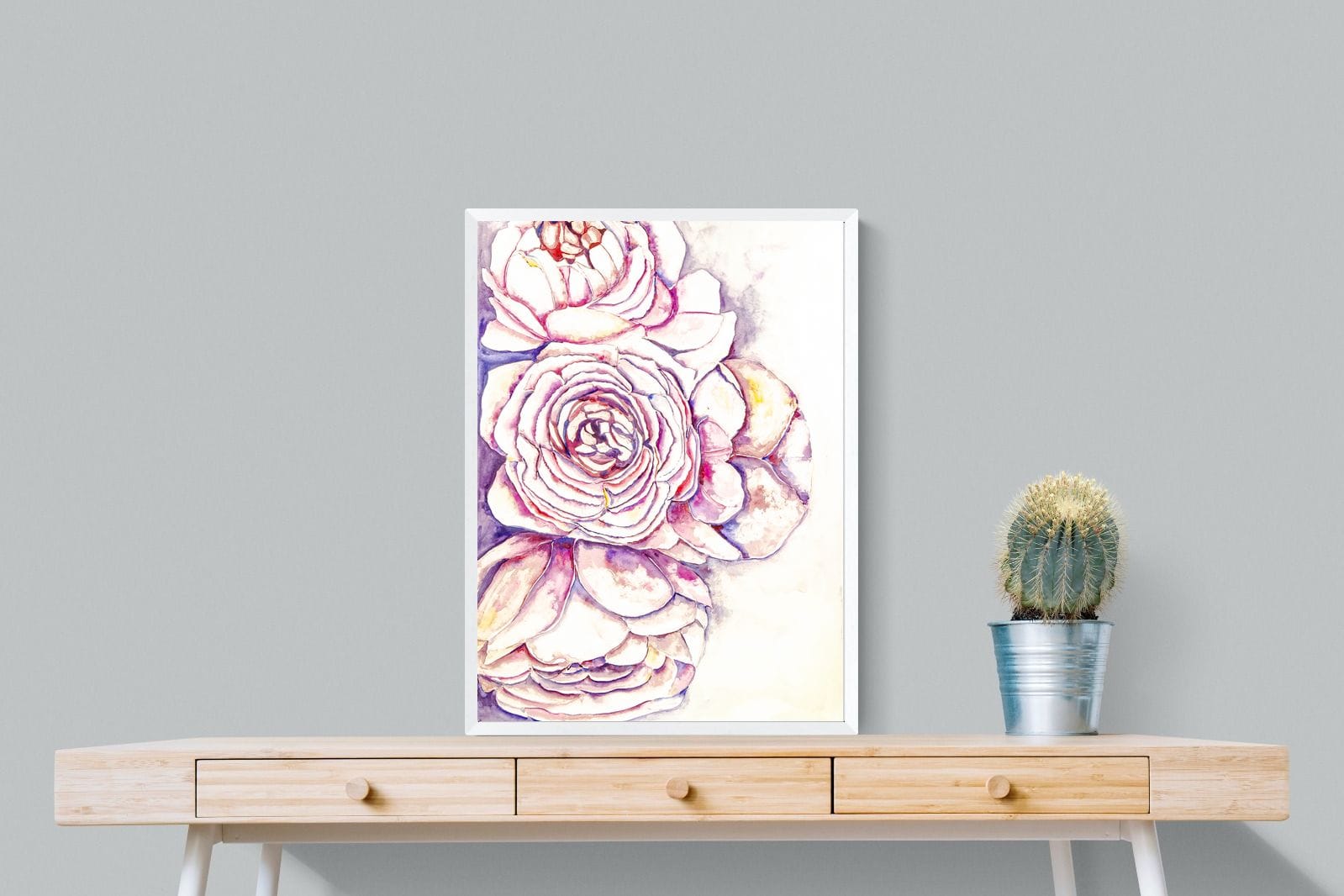 Painted Peonies-Wall_Art-60 x 80cm-Mounted Canvas-White-Pixalot