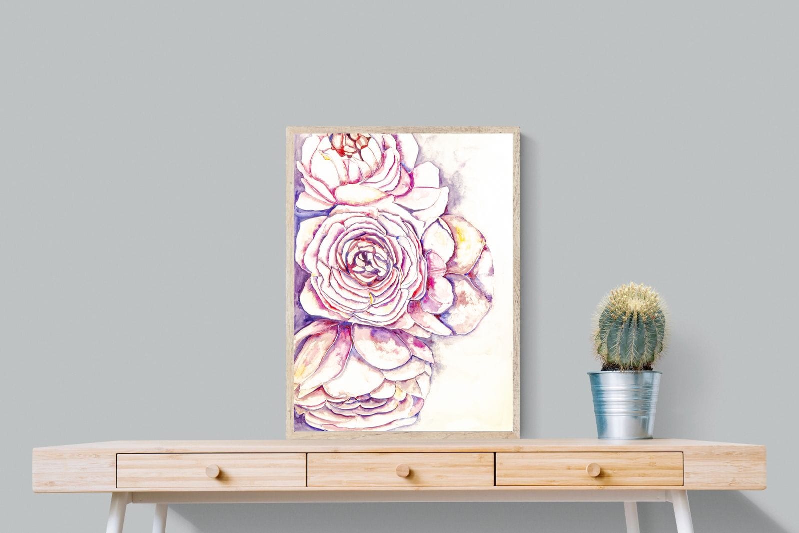 Painted Peonies-Wall_Art-60 x 80cm-Mounted Canvas-Wood-Pixalot