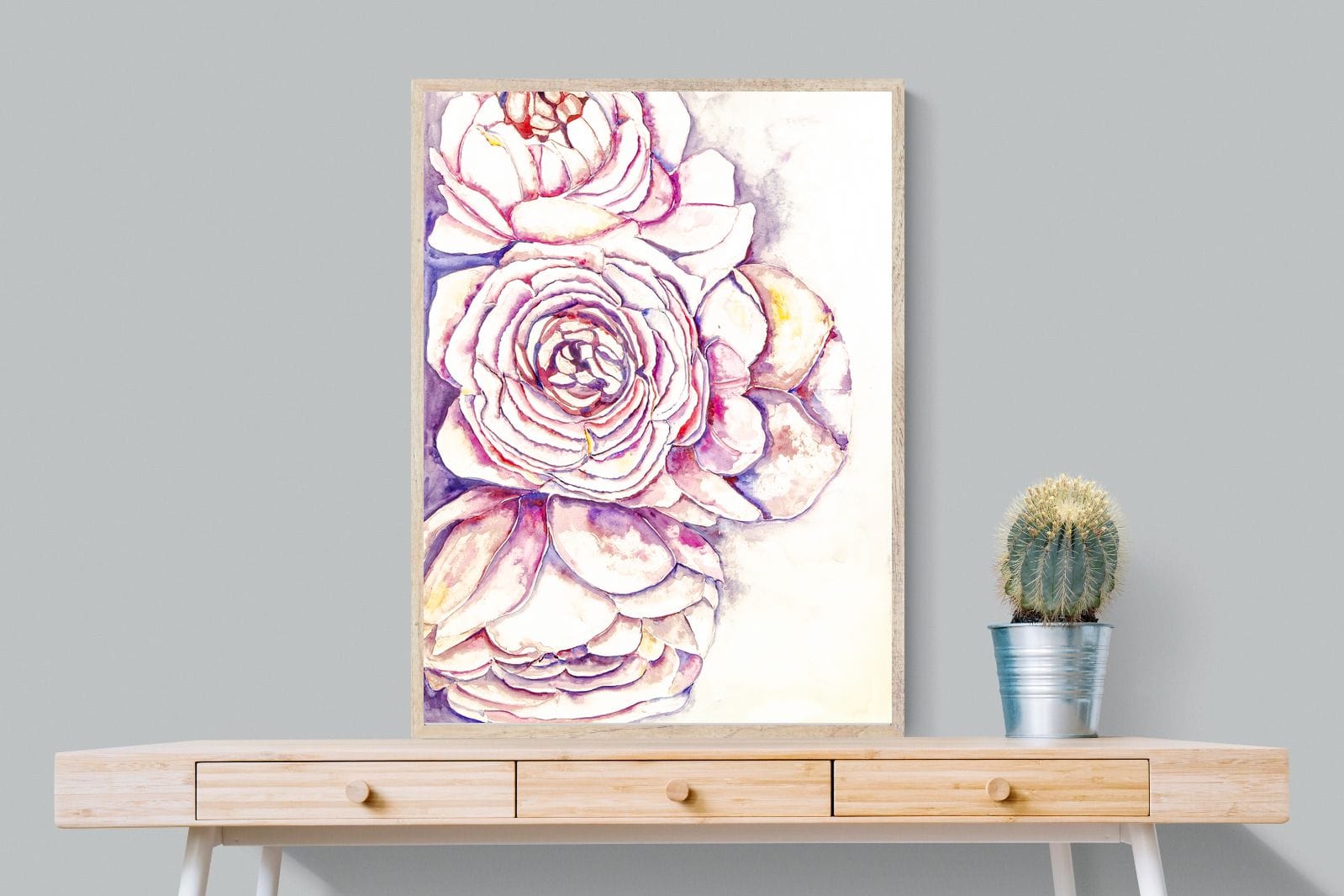 Painted Peonies-Wall_Art-75 x 100cm-Mounted Canvas-Wood-Pixalot