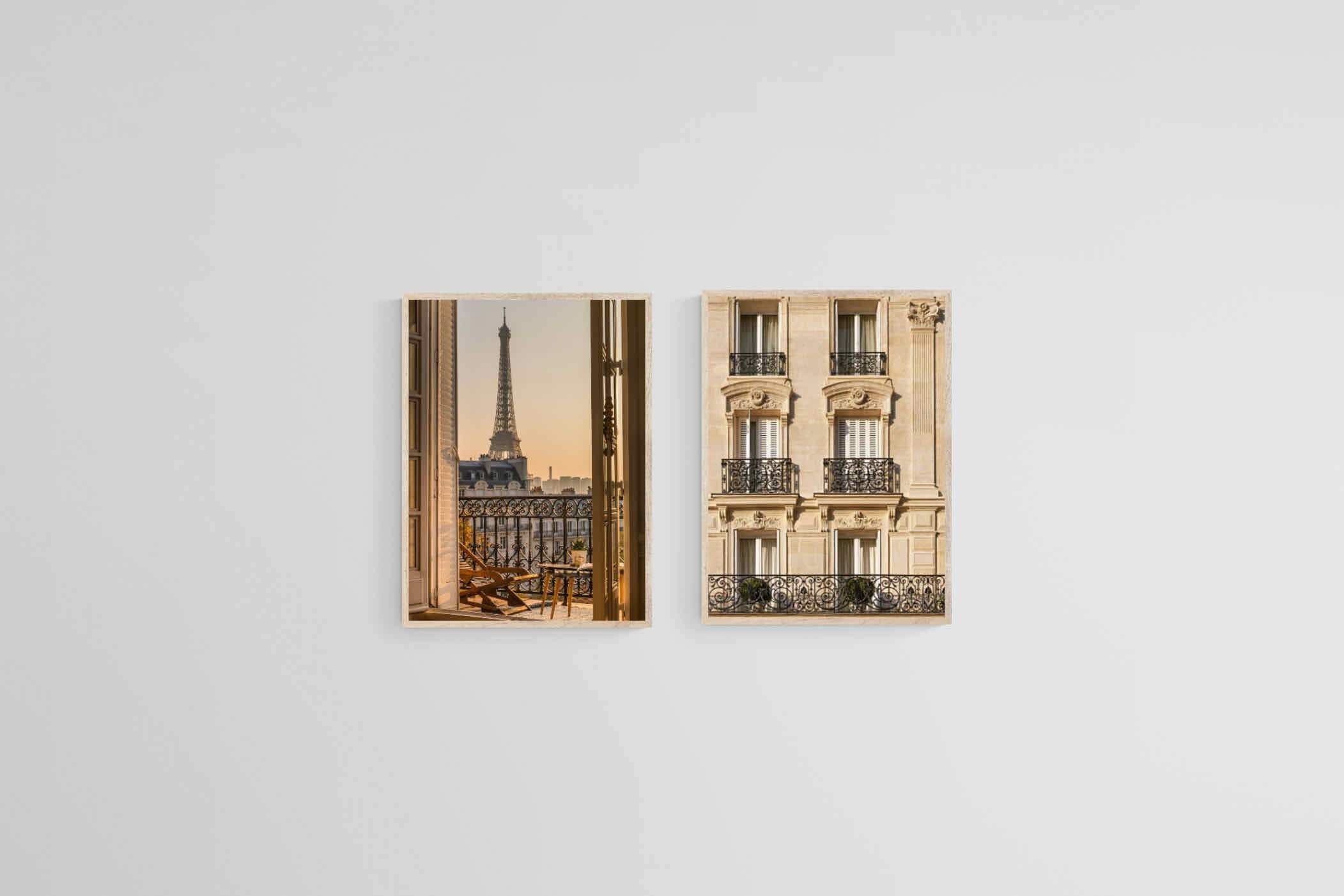 Parisian Balcony Set-Wall_Art-45 x 60cm (x2)-Mounted Canvas-Wood-Pixalot