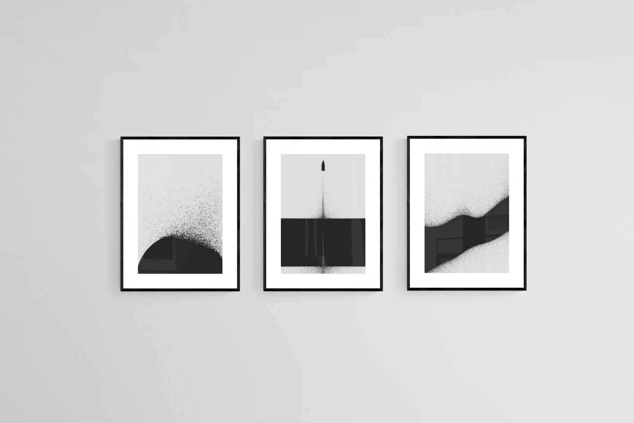 Particle Set-Wall_Art-45 x 60cm (x3)-Framed Print-Black-Pixalot