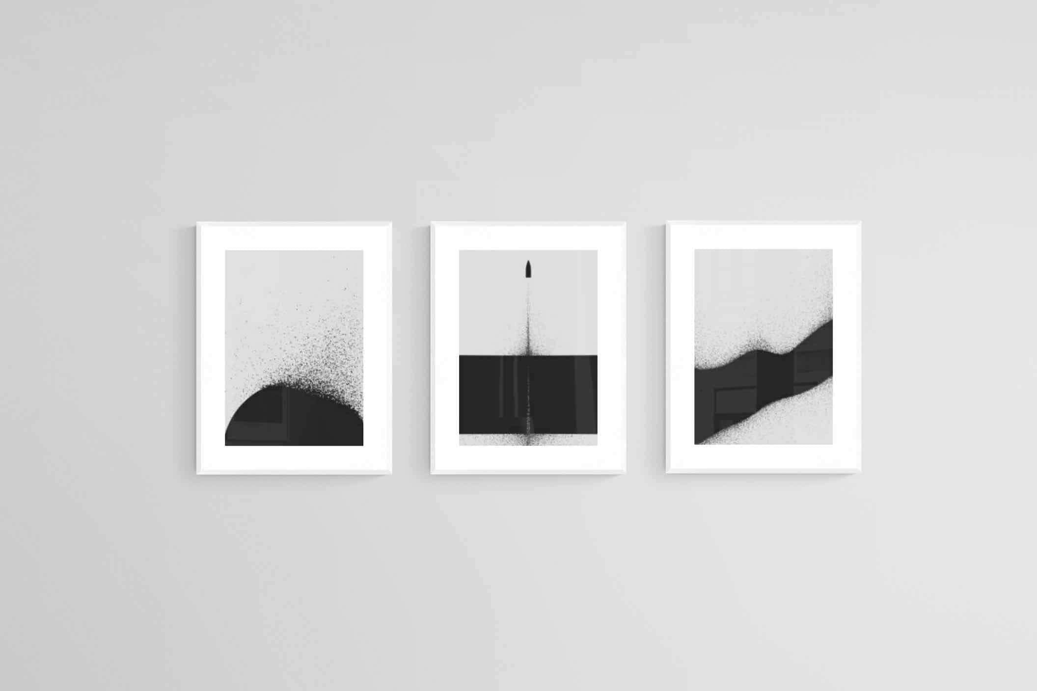 Particle Set-Wall_Art-45 x 60cm (x3)-Framed Print-White-Pixalot