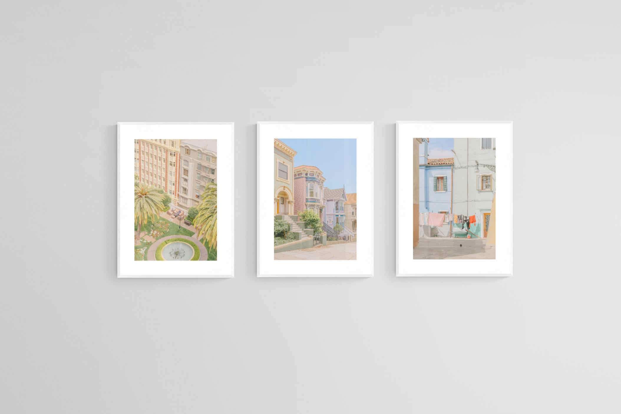 Pastel Portugal Set-Wall_Art-45 x 60cm (x3)-Framed Print-White-Pixalot