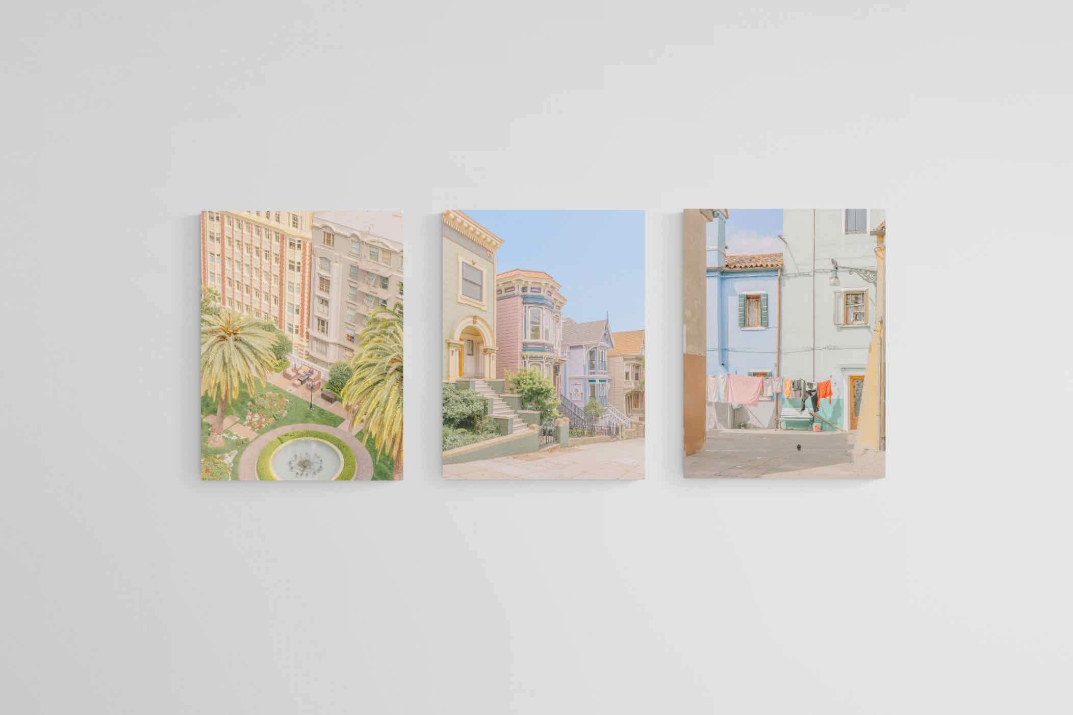 Pastel Portugal Set-Wall_Art-45 x 60cm (x3)-Mounted Canvas-No Frame-Pixalot