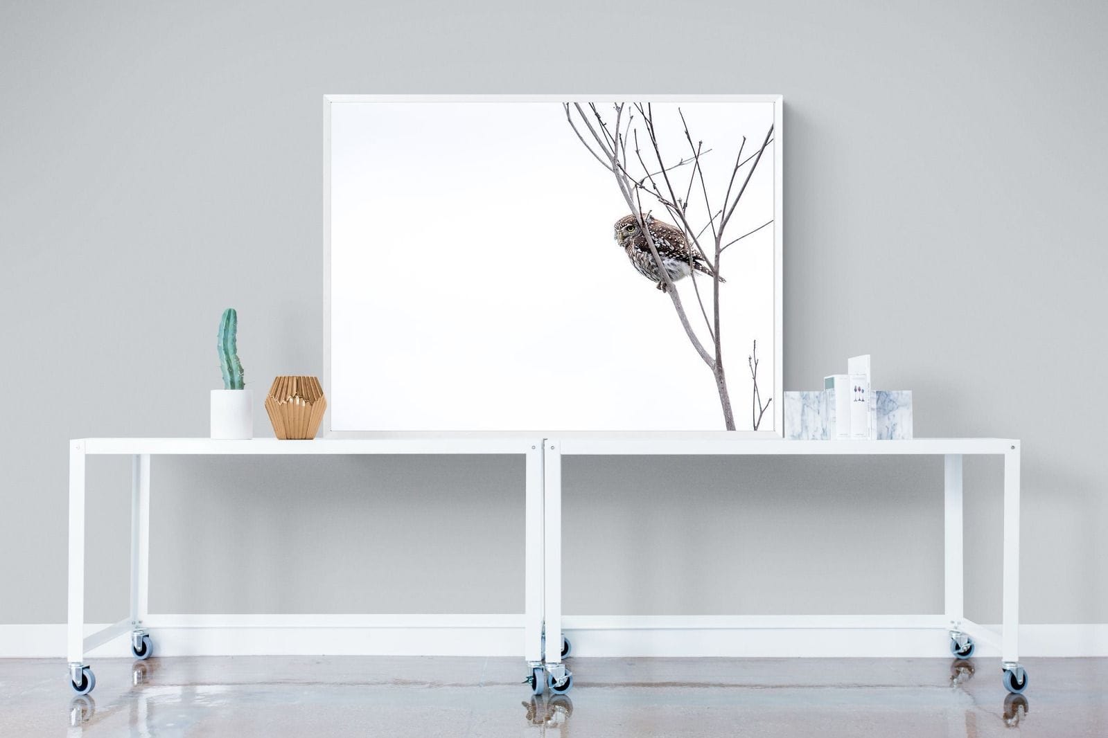 Pearl-Spotted Owlet-Wall_Art-120 x 90cm-Mounted Canvas-White-Pixalot