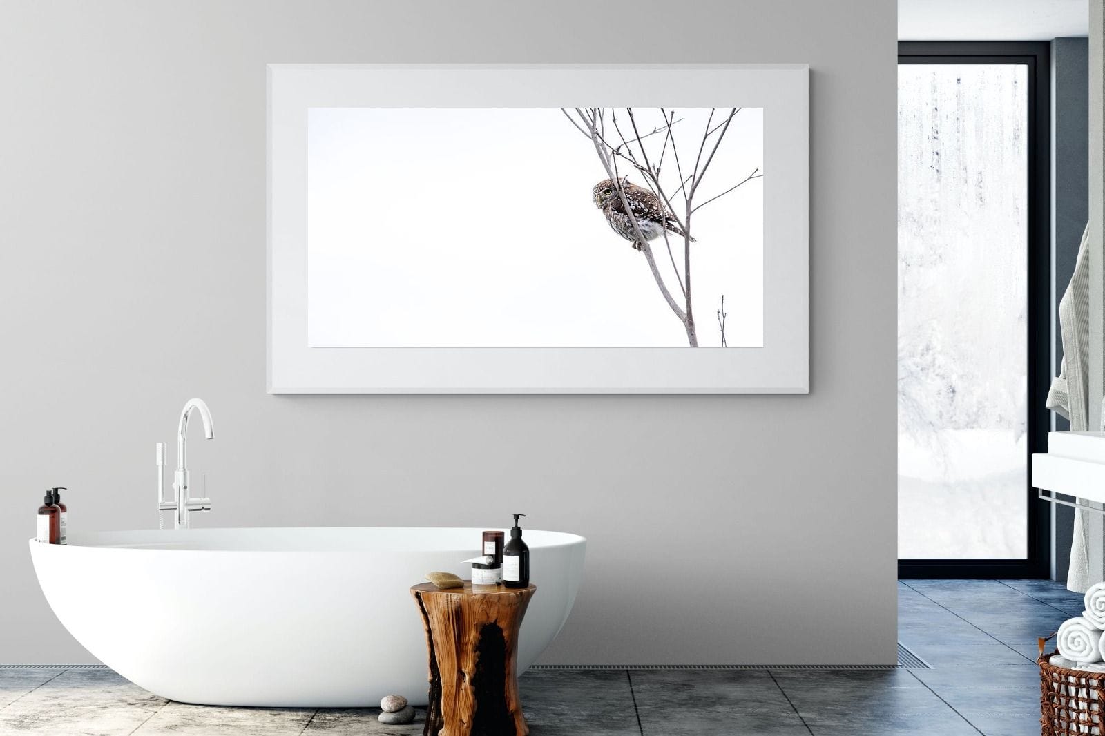 Pearl-Spotted Owlet-Wall_Art-180 x 110cm-Framed Print-White-Pixalot