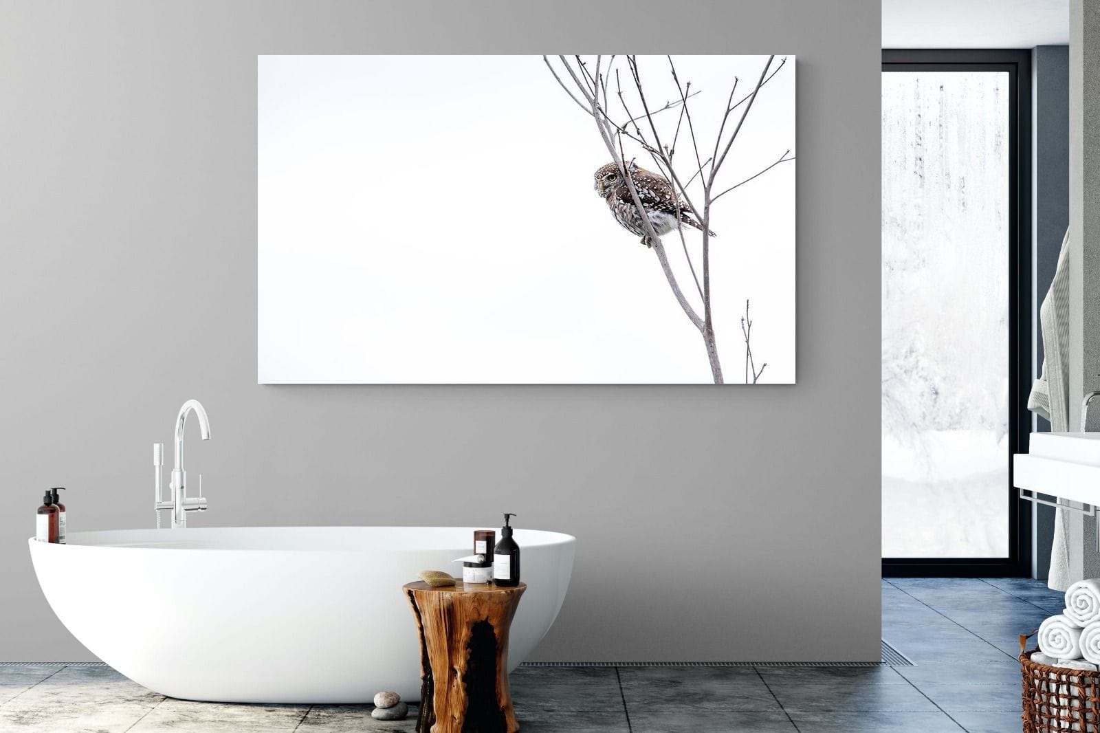 Pearl-Spotted Owlet-Wall_Art-180 x 110cm-Mounted Canvas-No Frame-Pixalot