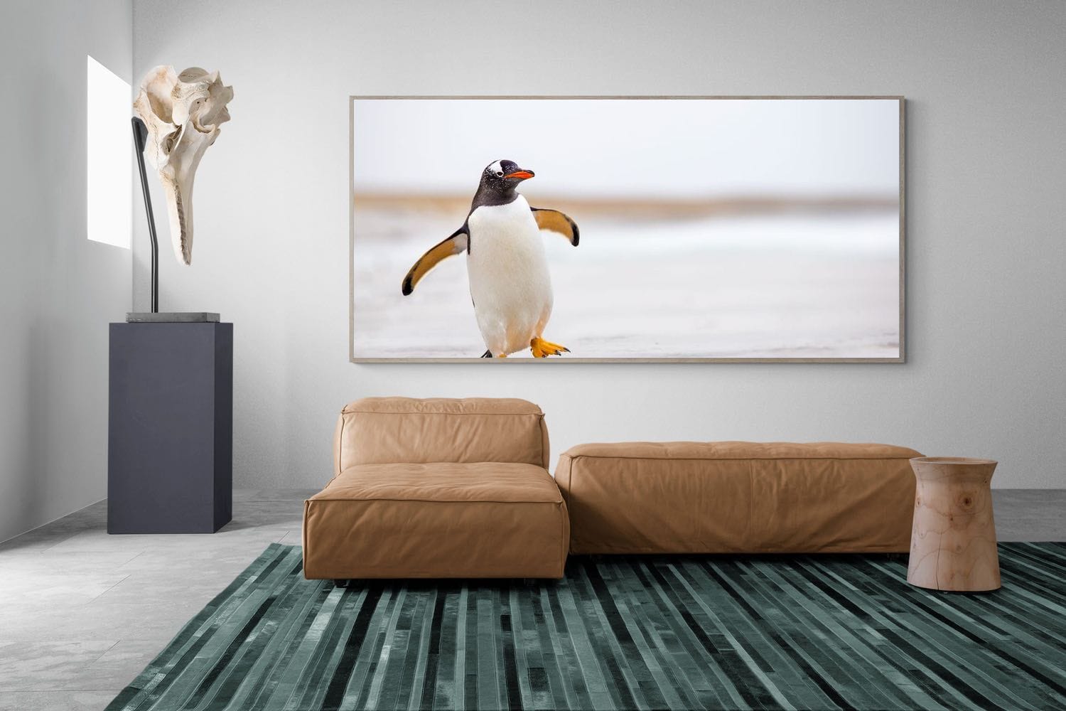 Penguin Steps-Wall_Art-275 x 130cm-Mounted Canvas-Wood-Pixalot