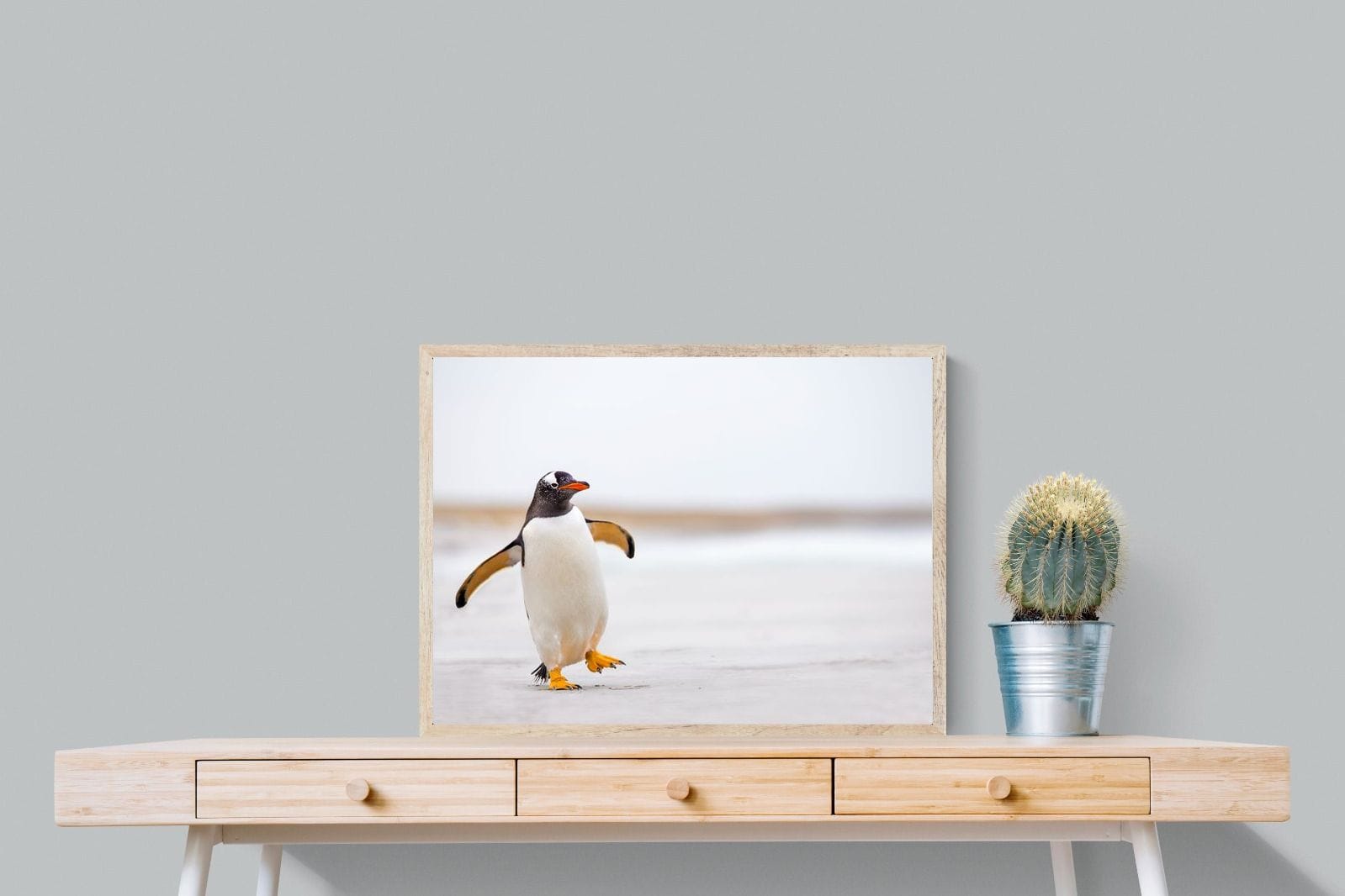 Penguin Steps-Wall_Art-80 x 60cm-Mounted Canvas-Wood-Pixalot