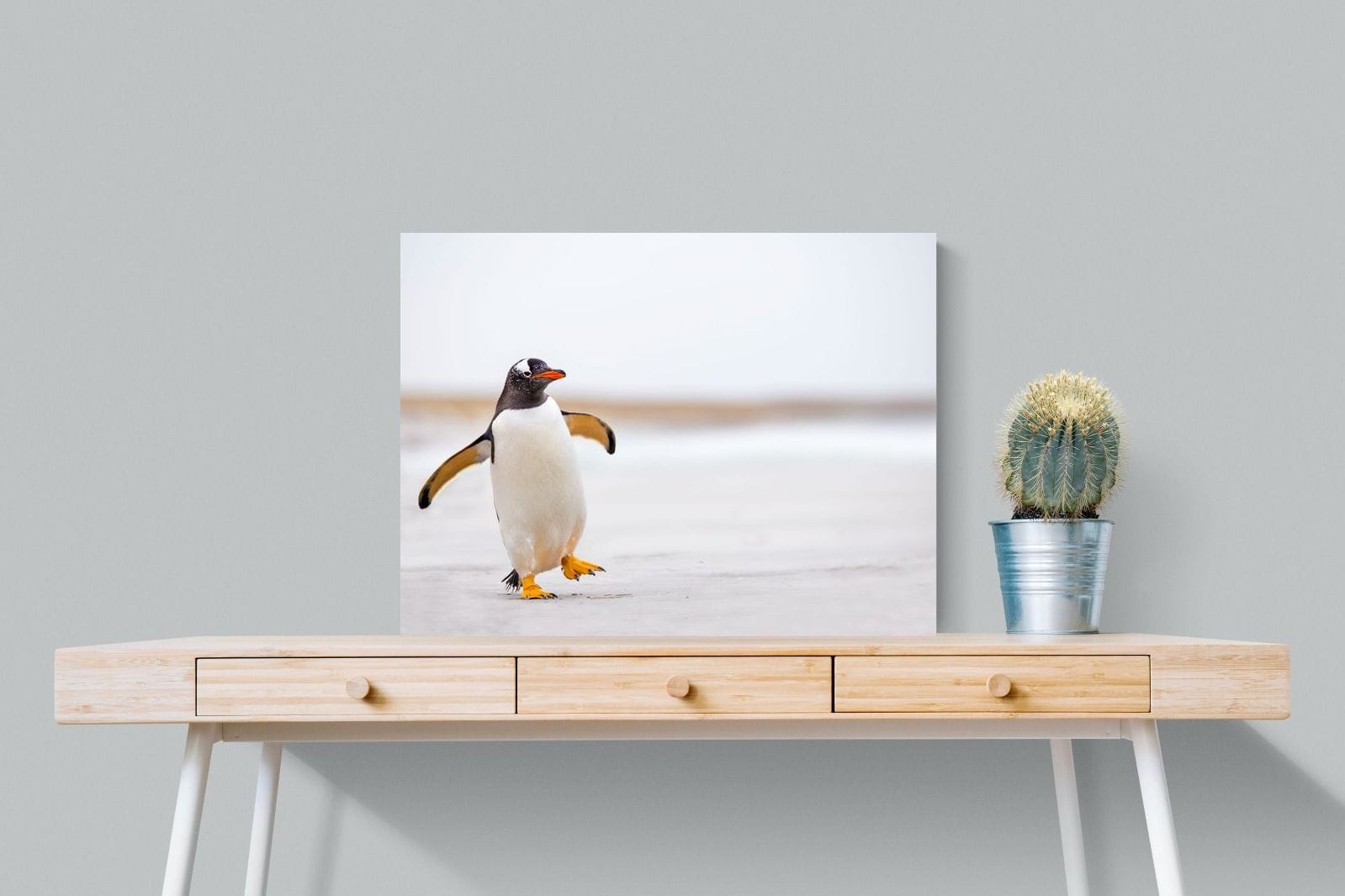Penguin Steps-Wall_Art-80 x 60cm-Mounted Canvas-No Frame-Pixalot
