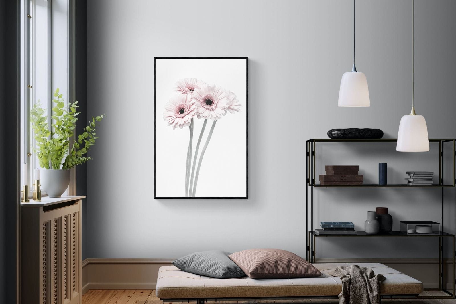 Perfect Pink Flowers-Wall_Art-100 x 150cm-Mounted Canvas-Black-Pixalot