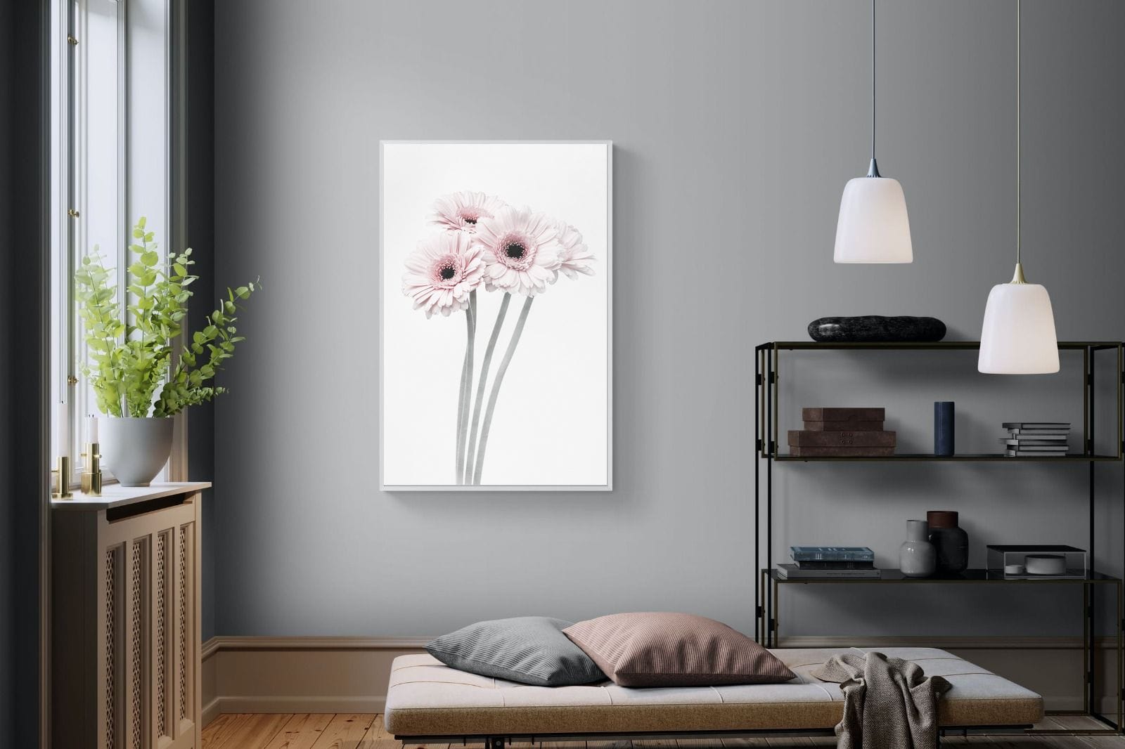 Perfect Pink Flowers-Wall_Art-100 x 150cm-Mounted Canvas-White-Pixalot