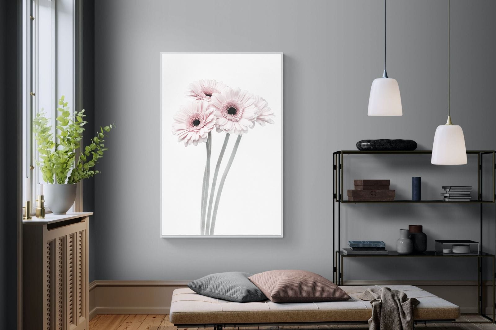 Perfect Pink Flowers-Wall_Art-120 x 180cm-Mounted Canvas-White-Pixalot