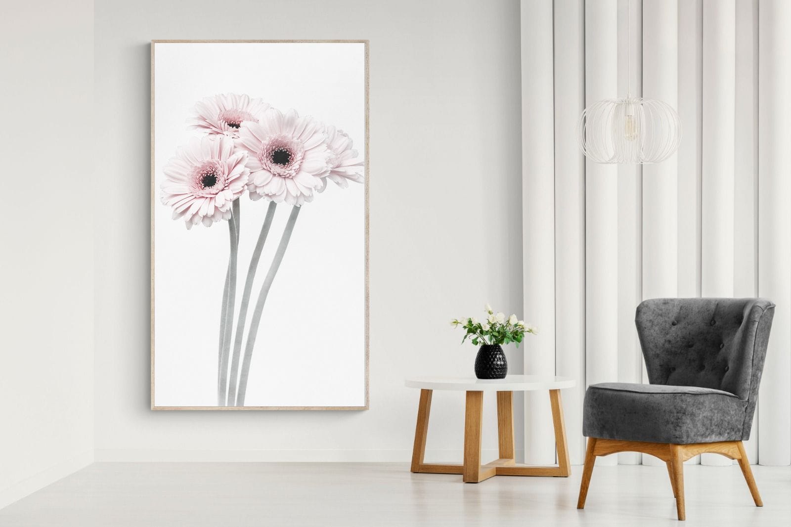 Perfect Pink Flowers-Wall_Art-130 x 220cm-Mounted Canvas-Wood-Pixalot