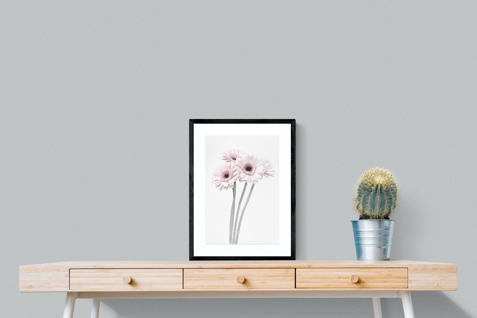 Perfect Pink Flowers-Wall_Art-45 x 60cm-Framed Print-Black-Pixalot