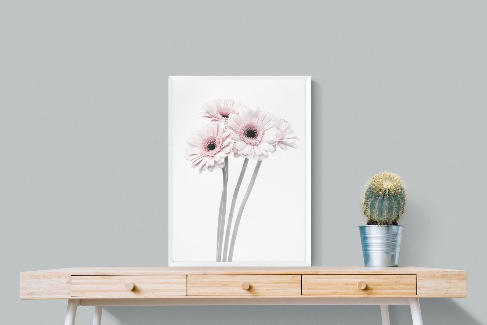 Perfect Pink Flowers-Wall_Art-60 x 80cm-Mounted Canvas-White-Pixalot