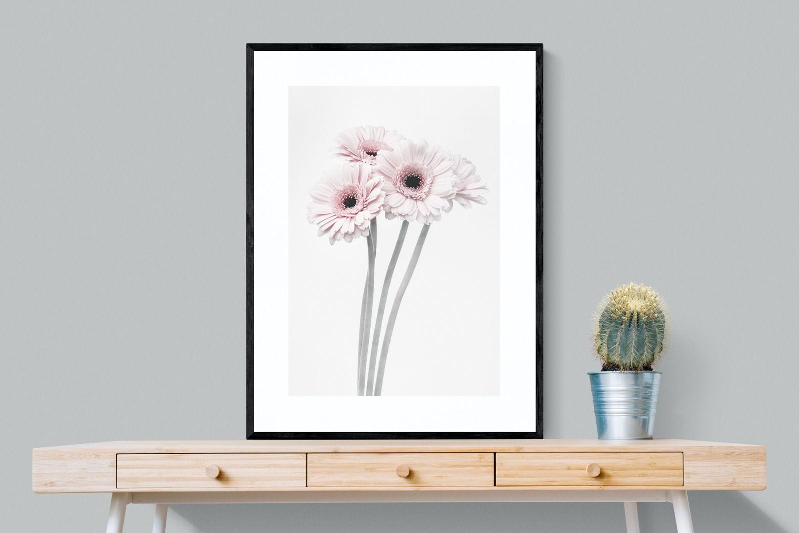 Perfect Pink Flowers-Wall_Art-75 x 100cm-Framed Print-Black-Pixalot