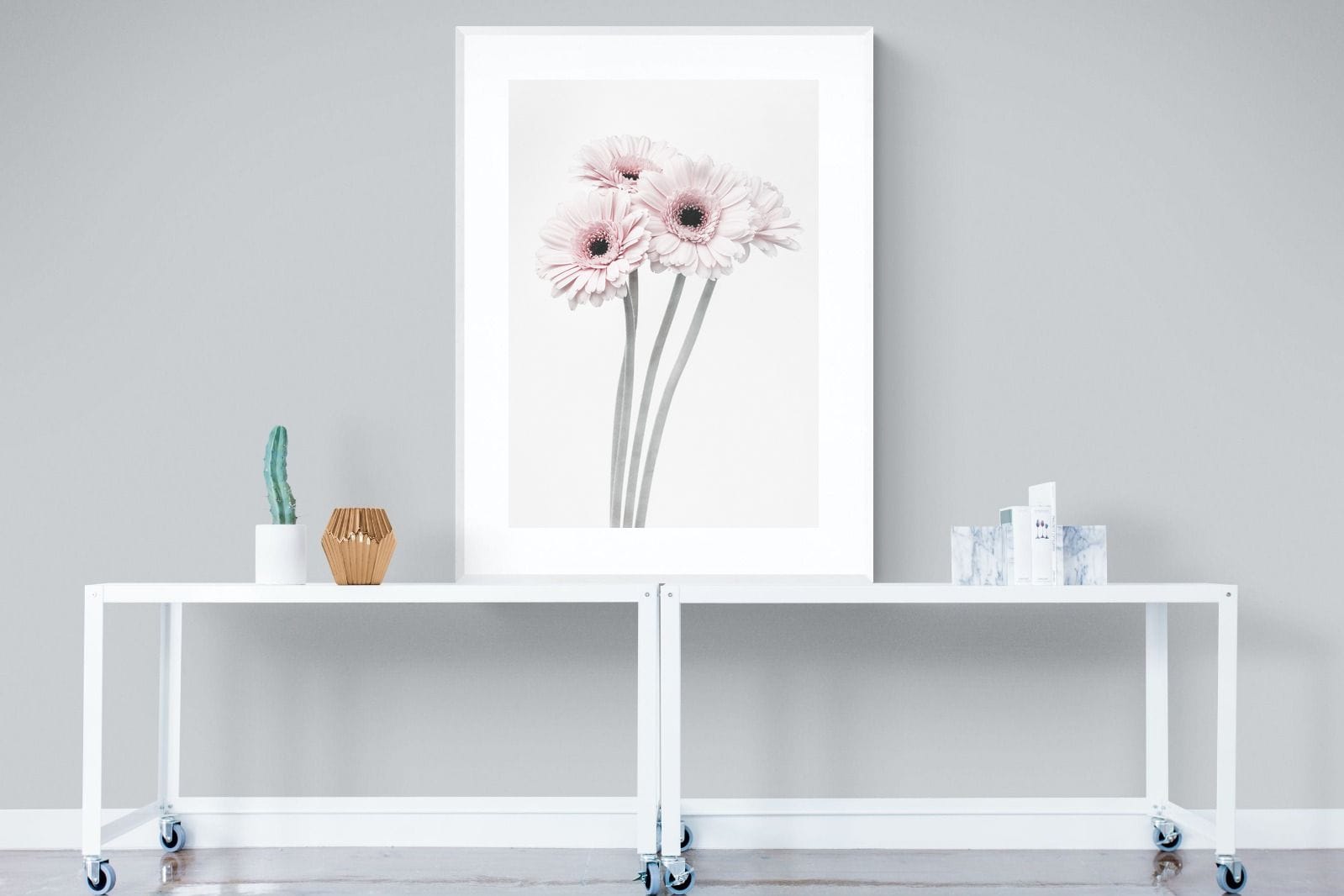 Perfect Pink Flowers-Wall_Art-90 x 120cm-Framed Print-White-Pixalot