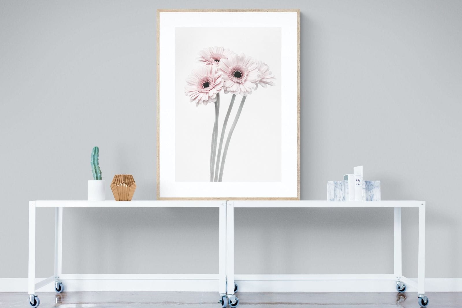 Perfect Pink Flowers-Wall_Art-90 x 120cm-Framed Print-Wood-Pixalot