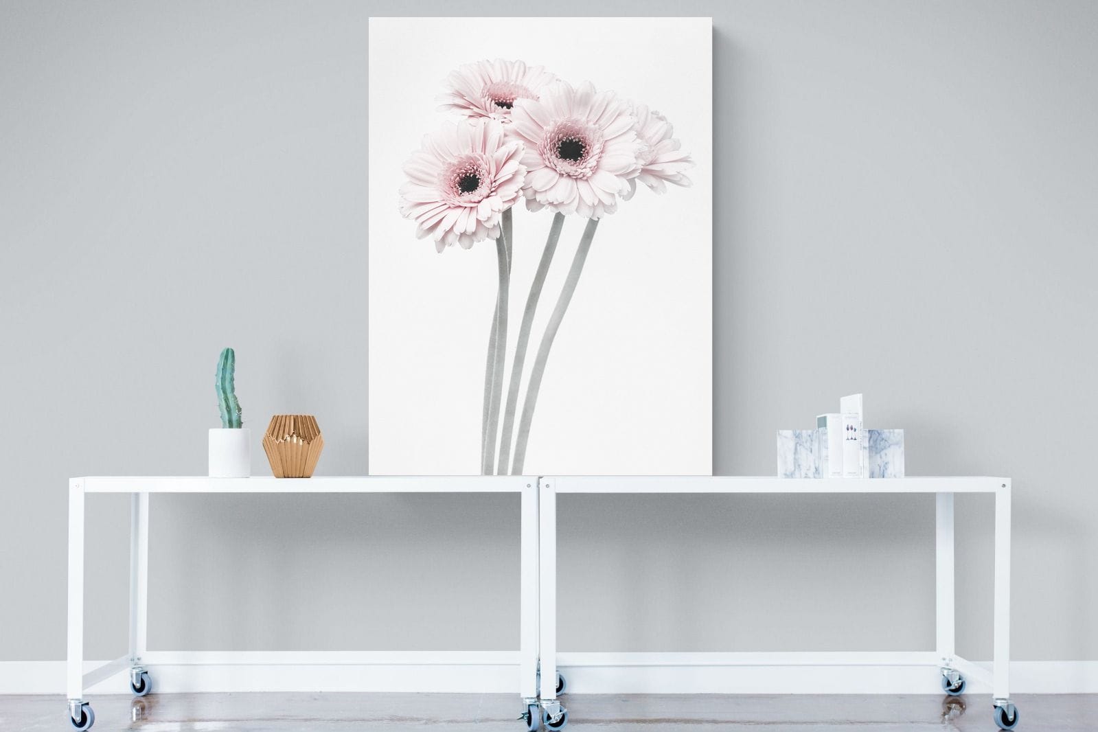 Perfect Pink Flowers-Wall_Art-90 x 120cm-Mounted Canvas-No Frame-Pixalot